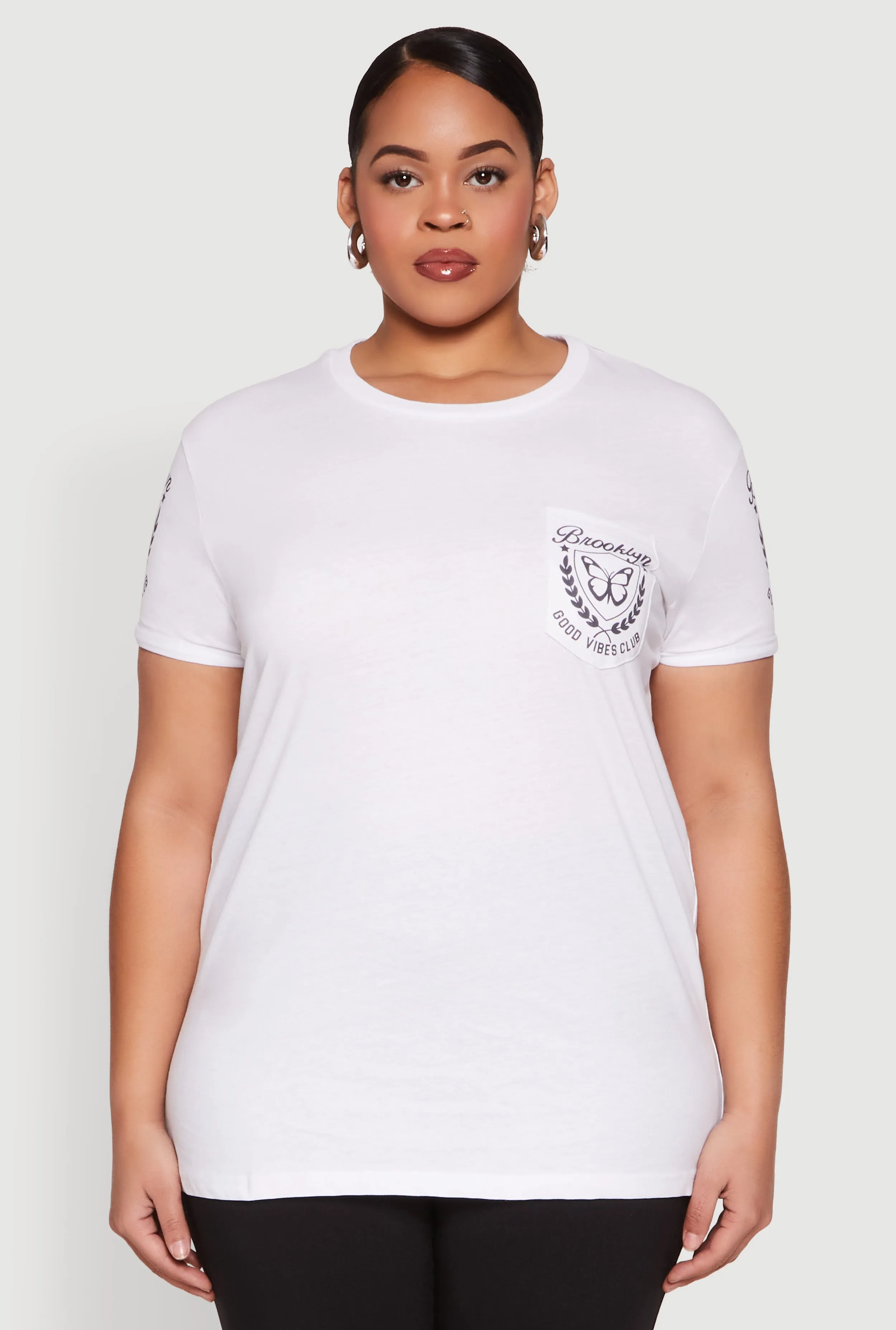 Plus Size Good Vibes Club Graphic Tee sold by Rainbow product image thumbnail 2