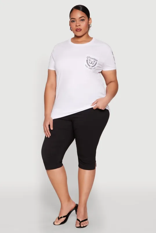 Plus Size Good Vibes Club Graphic Tee sold by Rainbow