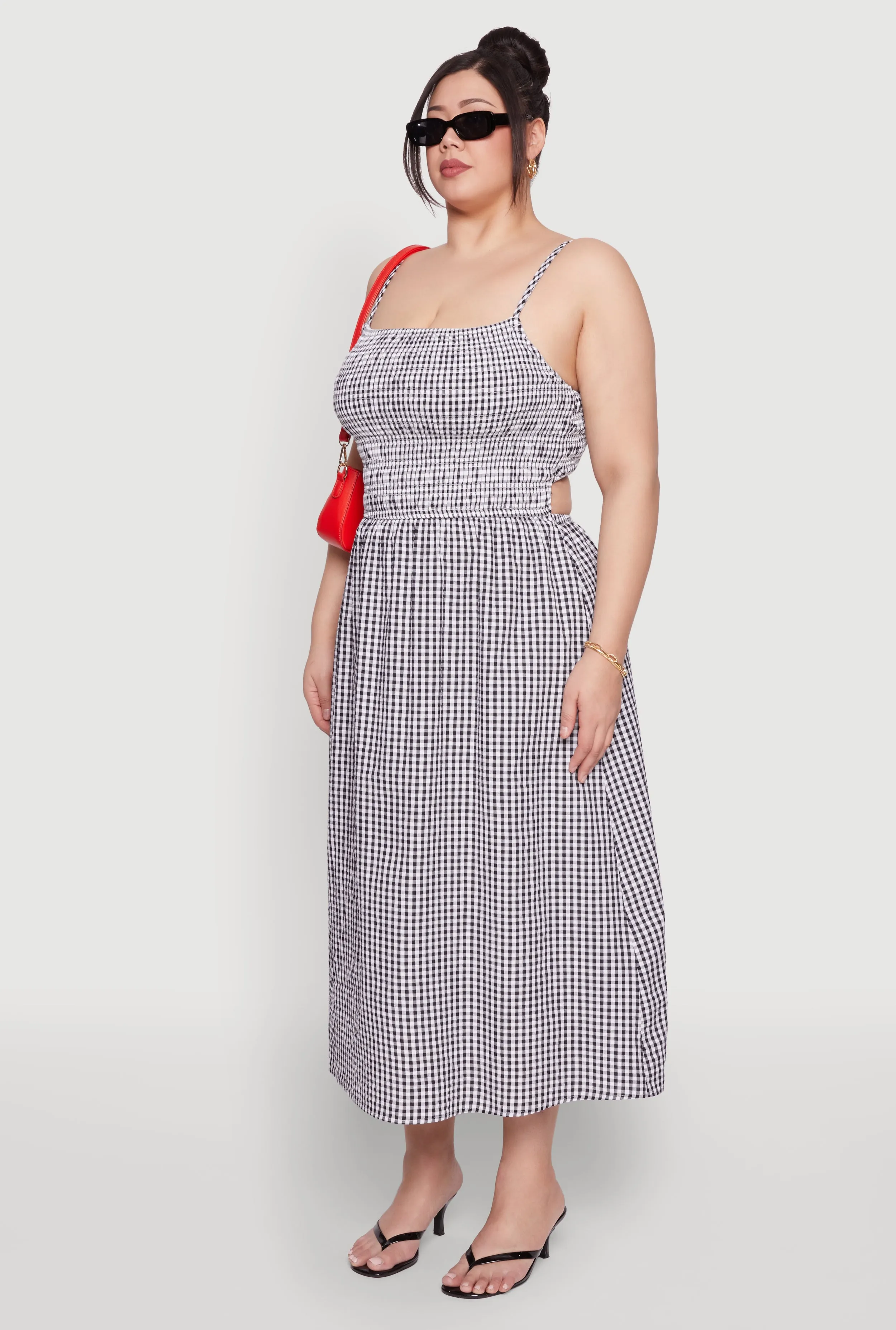 Plus Size Almost Famous Cut Out Back Gingham Dress sold by Rainbow product image thumbnail 3