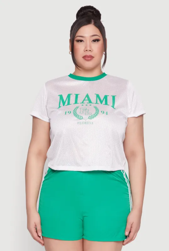 Plus Size Almost Famous Contrast Trim City Graphic Jersey sold by Rainbow