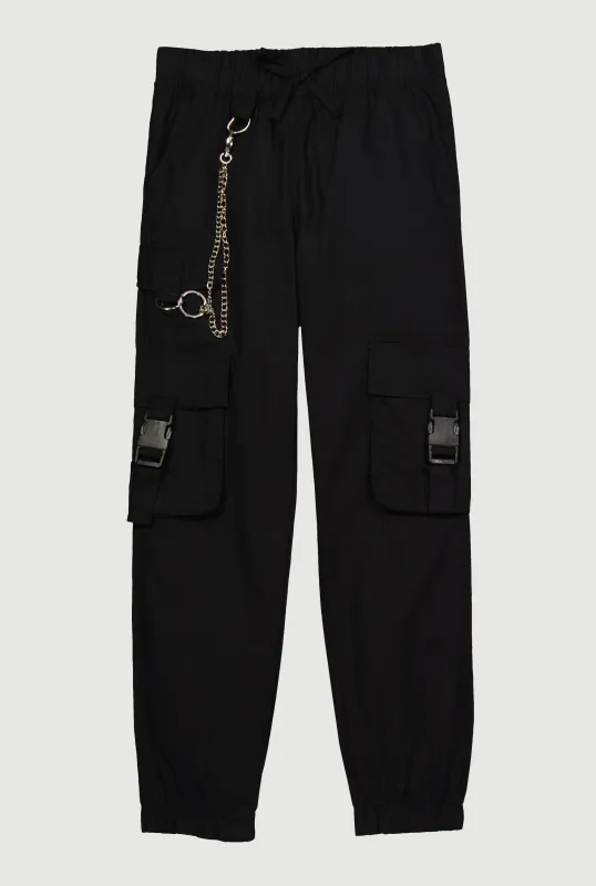 Girls Chain Detail Cargo Joggers sold by Rainbow