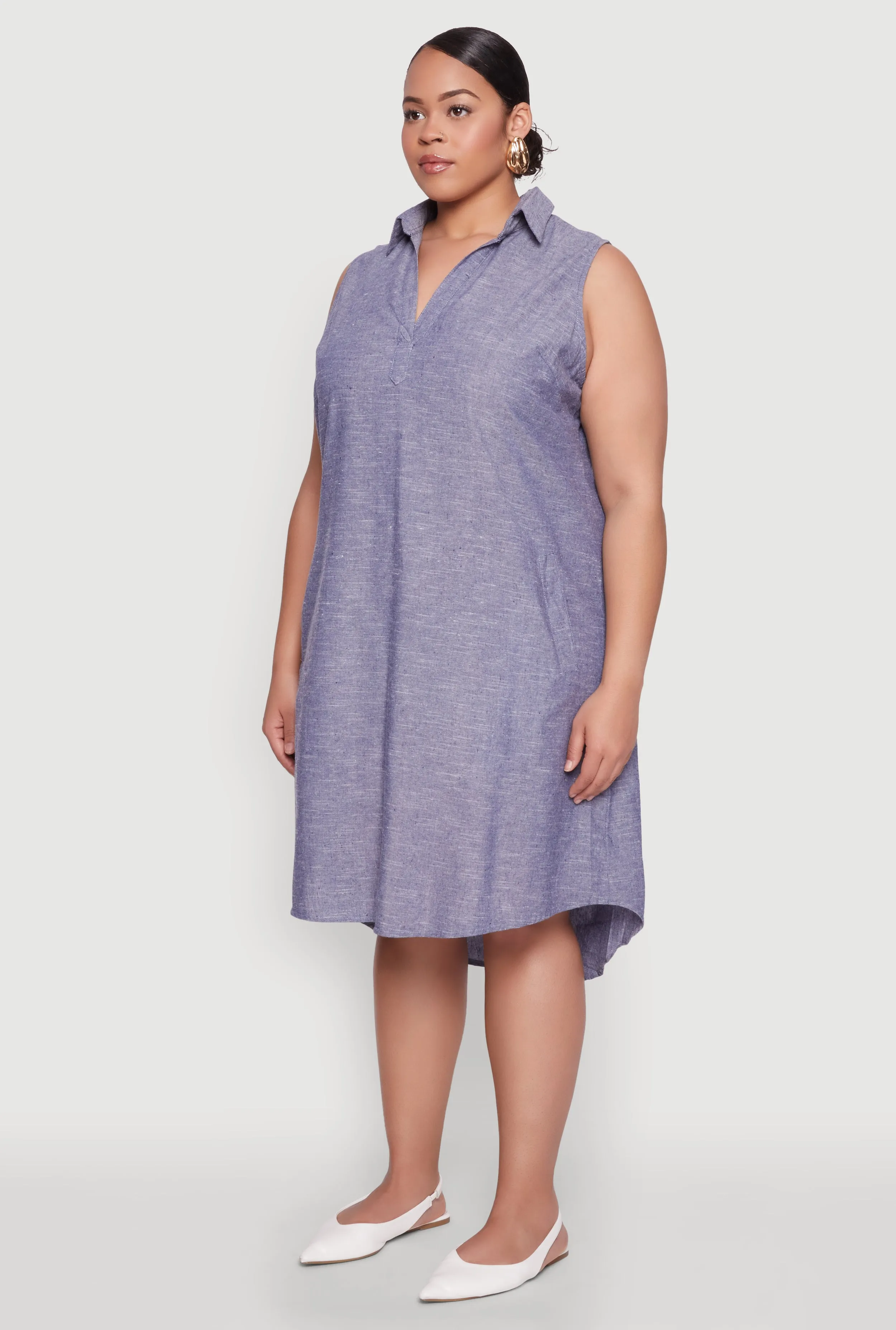 Plus Size Marled Chambray Midi Dress sold by Rainbow product image thumbnail 3