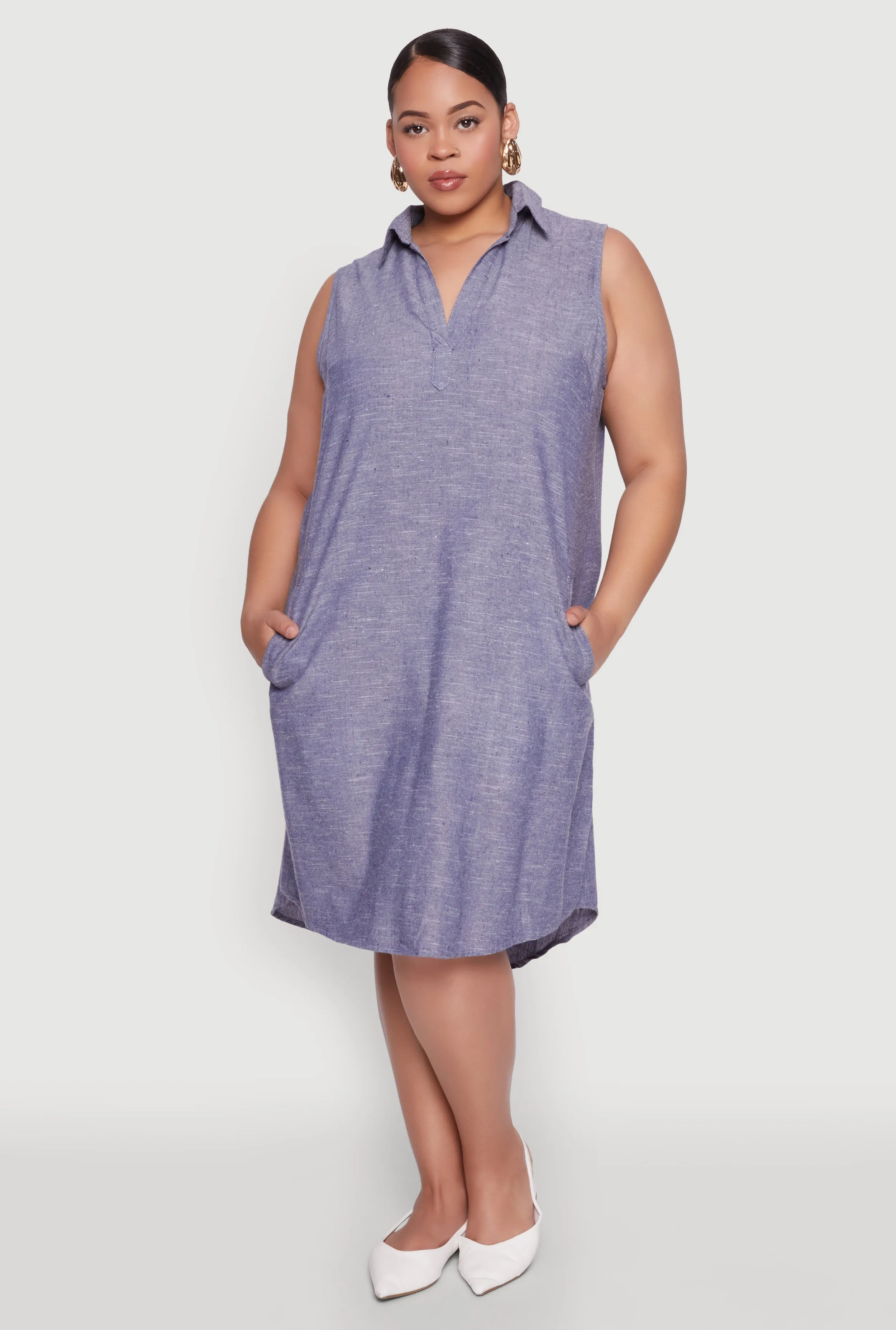 Plus Size Marled Chambray Midi Dress sold by Rainbow product image thumbnail 2