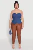 Plus Size Faux Button Denim Tube Top sold by Rainbow
