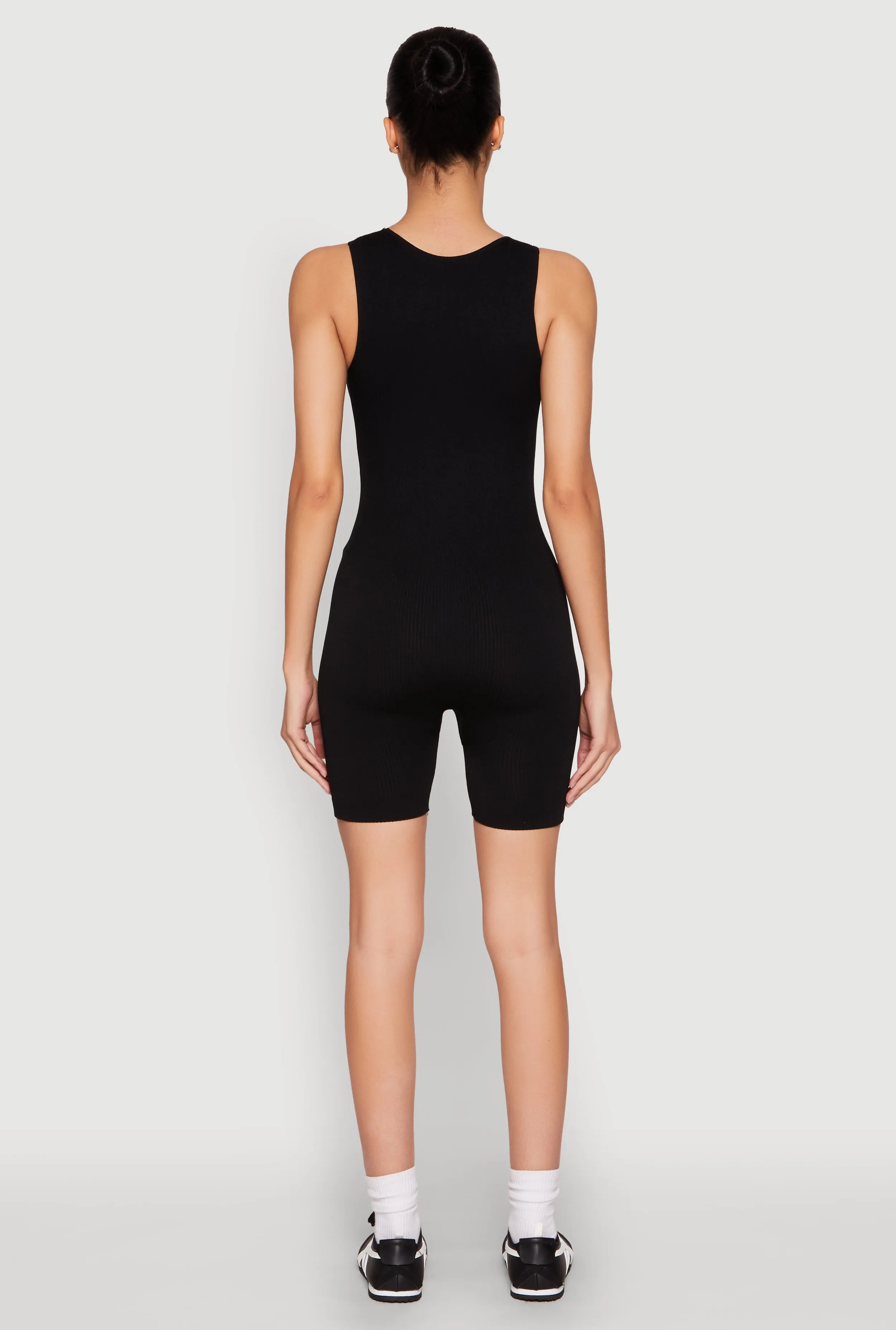 Ribbed Knit Notch Neck Romper sold by Rainbow product image thumbnail 5