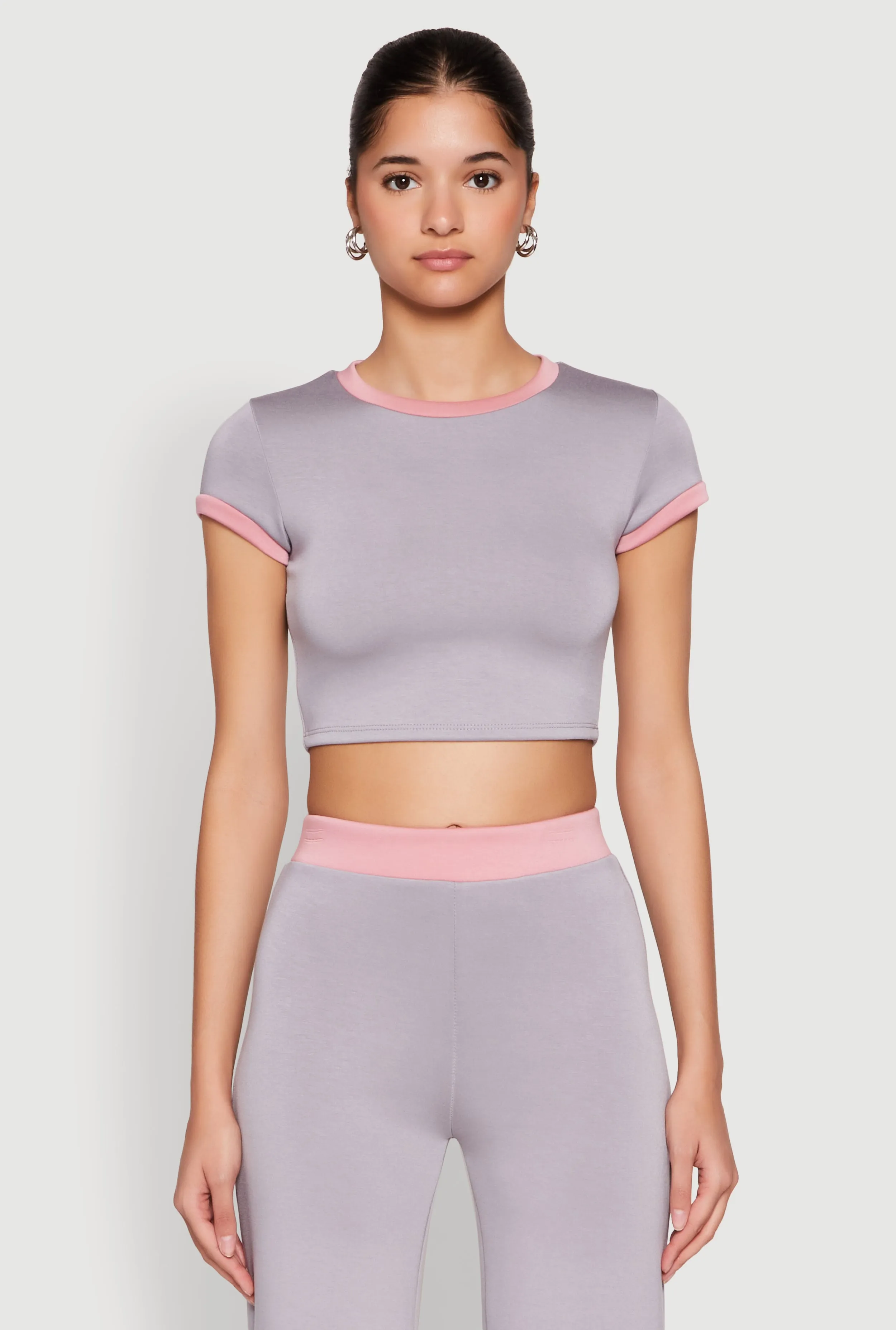 Short Sleeve Ringer Crop Top sold by Rainbow