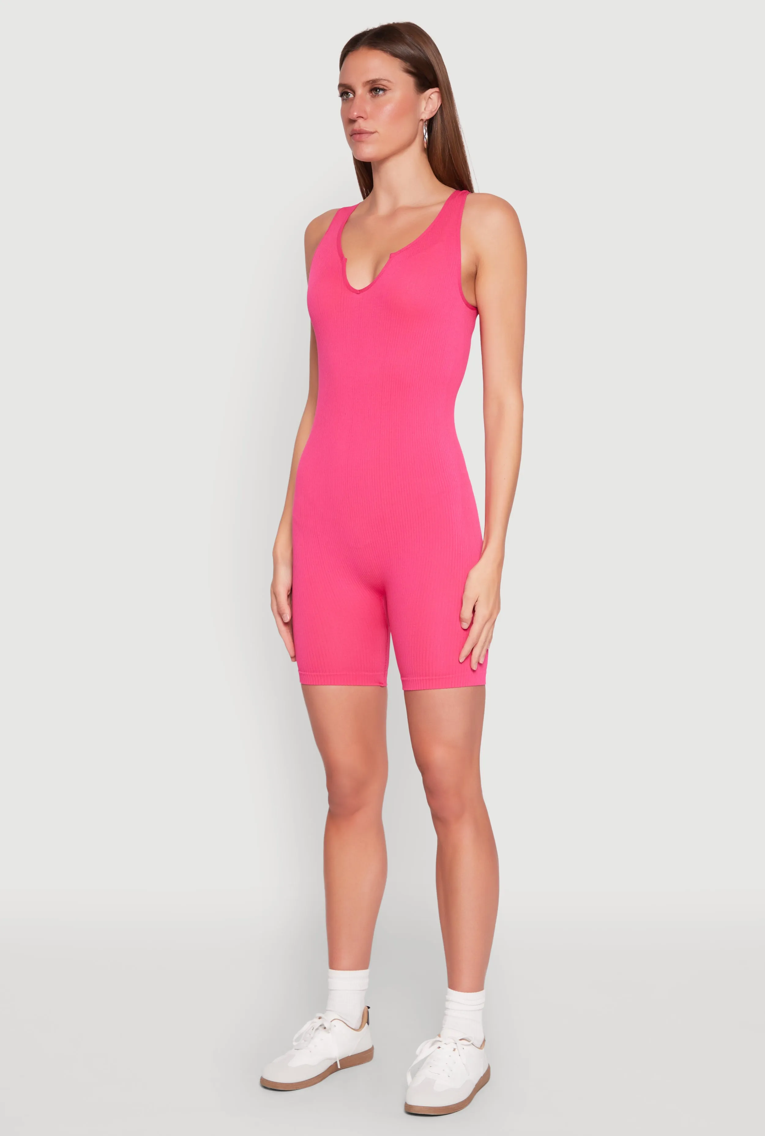 Ribbed Knit Notch Neck Romper sold by Rainbow product image thumbnail 3