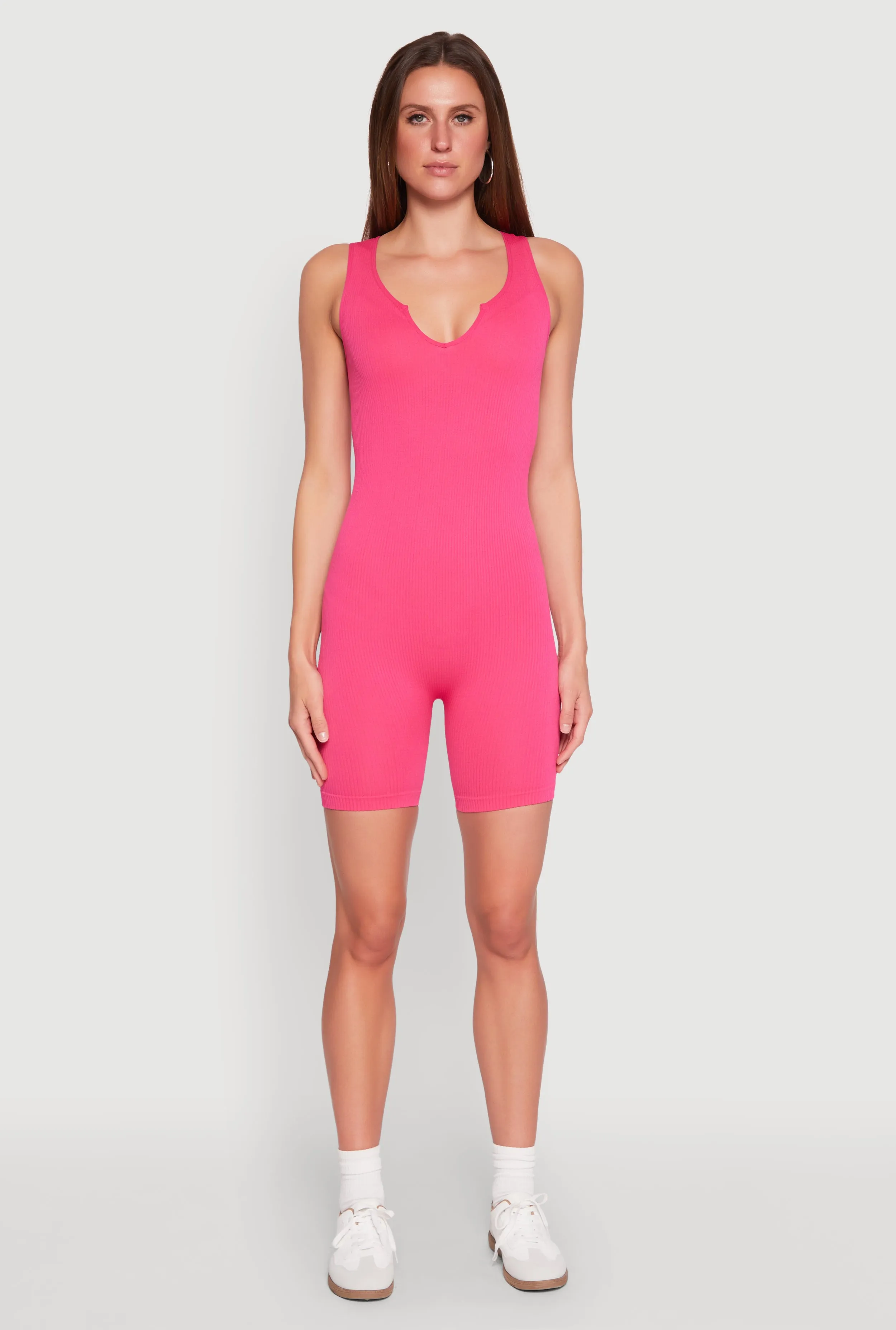 Ribbed Knit Notch Neck Romper sold by Rainbow product image thumbnail 2