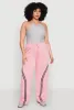 Plus Size Contrast Trim High Waisted Sweatpants sold by Rainbow