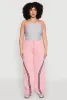 Plus Size Contrast Trim High Waisted Sweatpants sold by Rainbow