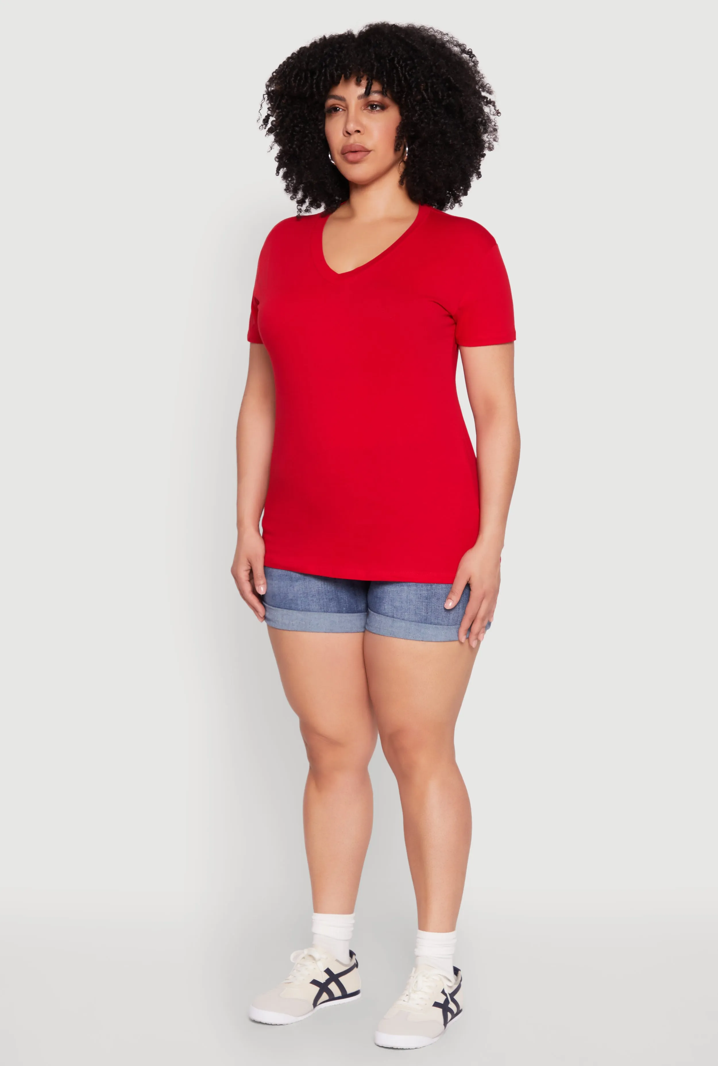 Plus Size V Neck Short Sleeve Top sold by Rainbow product image thumbnail 5