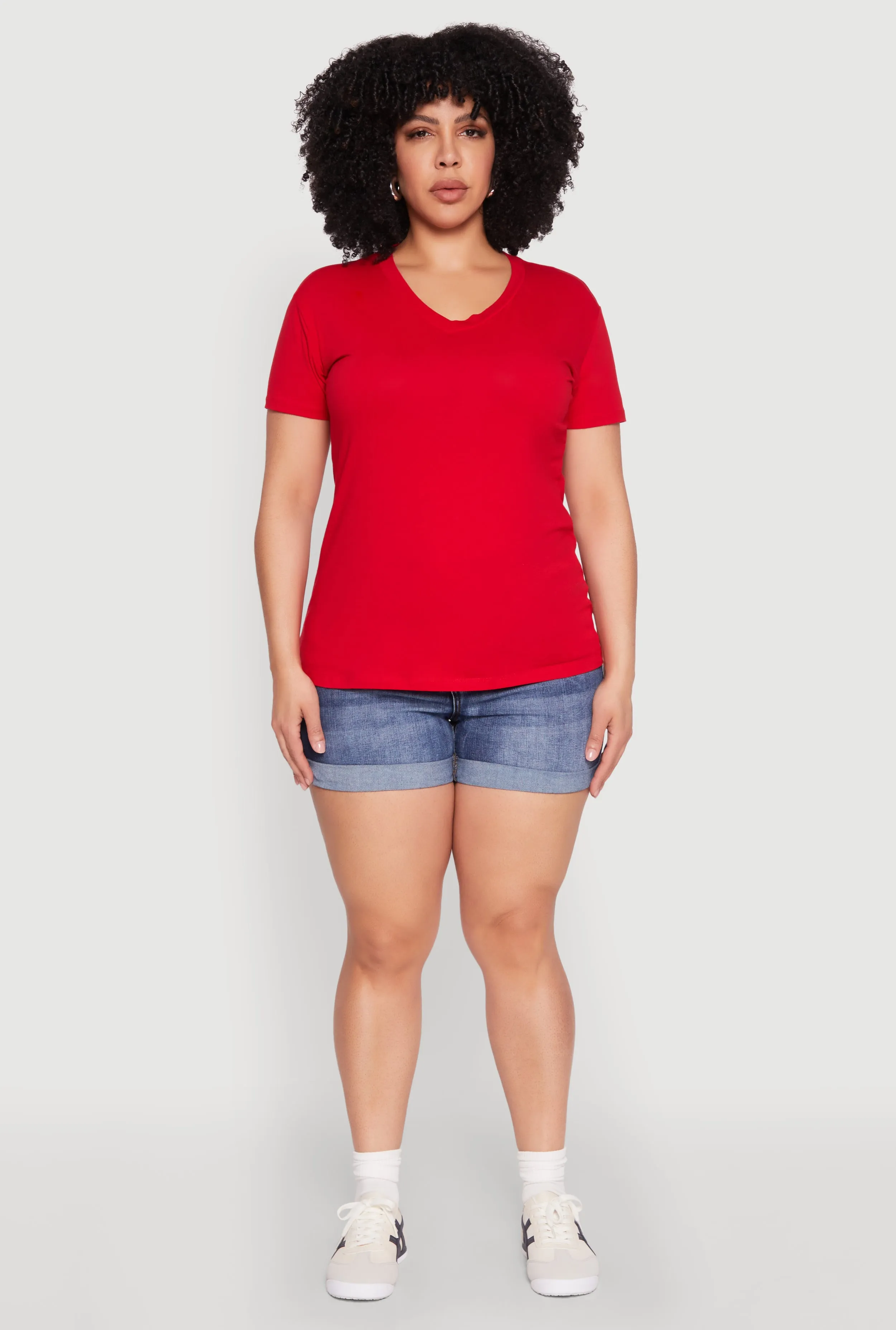 Plus Size V Neck Short Sleeve Top sold by Rainbow product image thumbnail 3