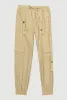 Girls Snap Button Detail Cargo Joggers sold by Rainbow