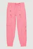Girls Snap Button Detail Cargo Joggers sold by Rainbow
