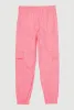 Girls Snap Button Detail Cargo Joggers sold by Rainbow