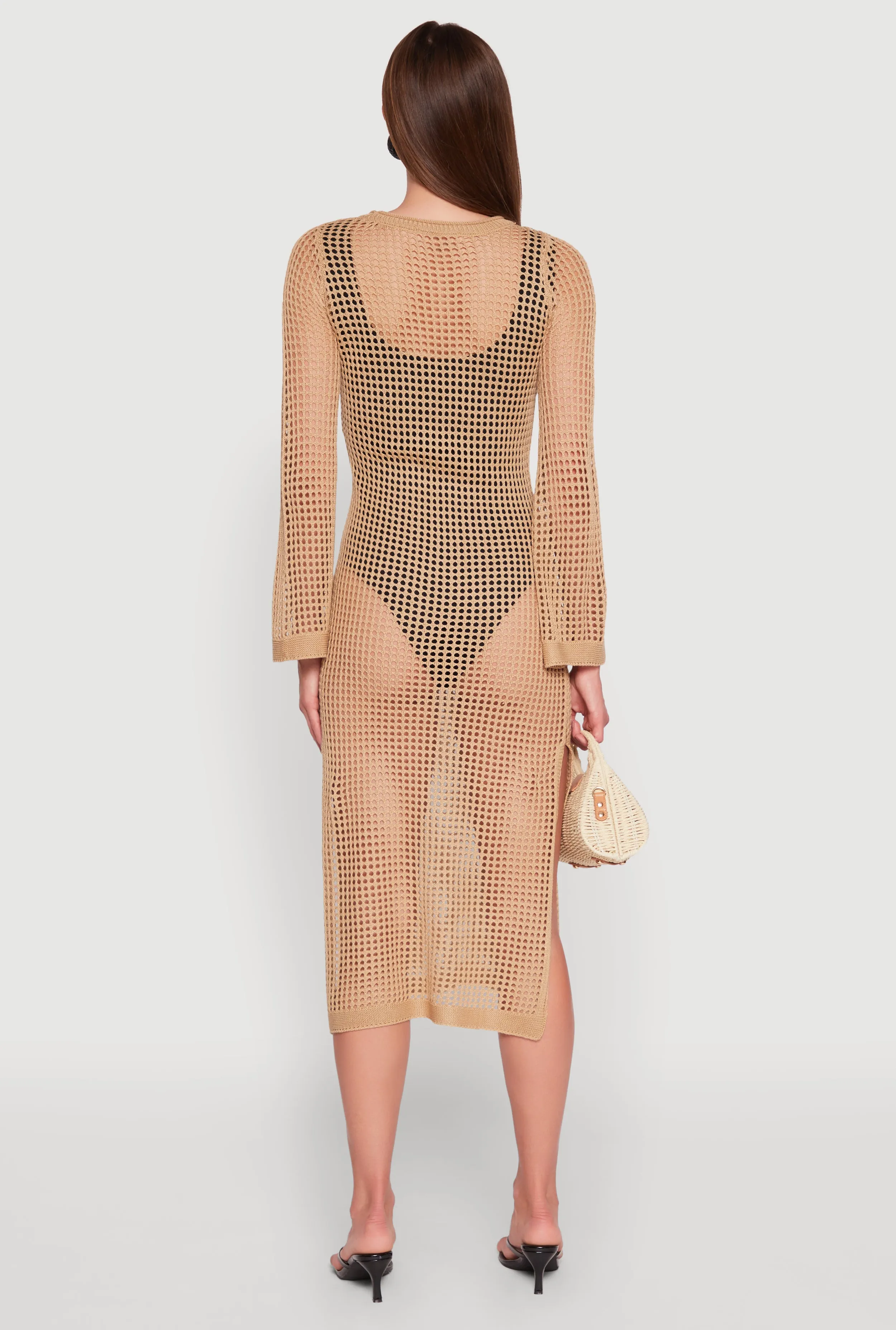 Almost Famous Crochet Side Slit Maxi Dress sold by Rainbow product image thumbnail 5