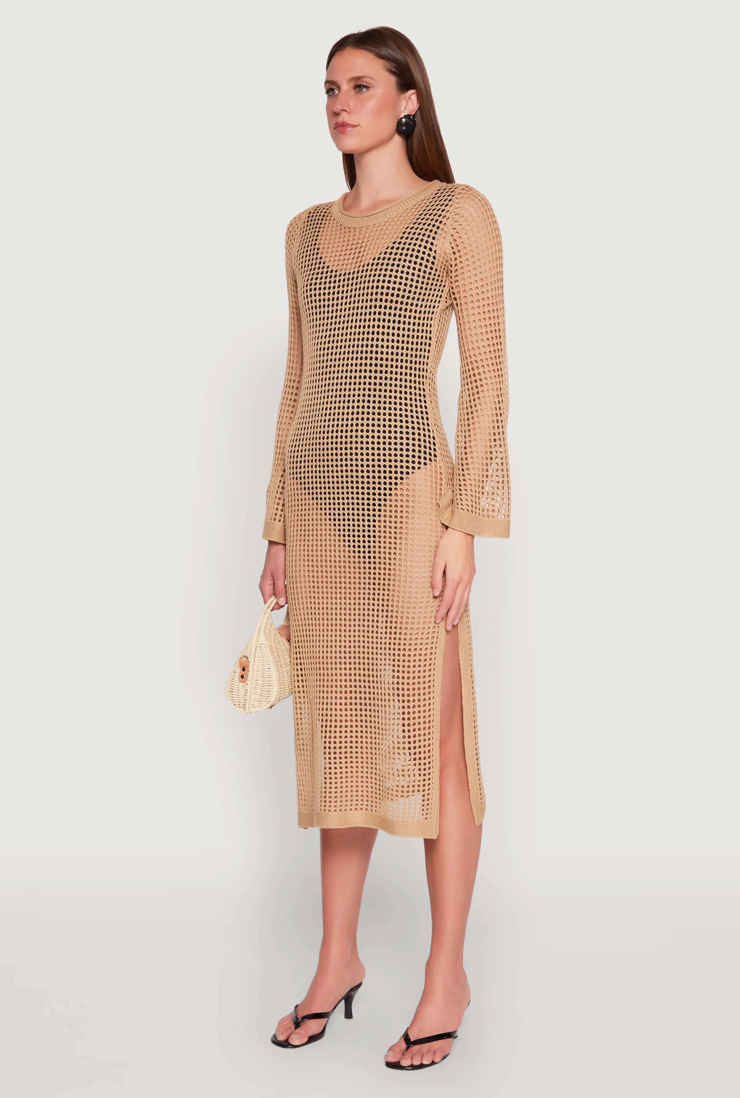 Almost Famous Crochet Side Slit Maxi Dress sold by Rainbow product image thumbnail 3