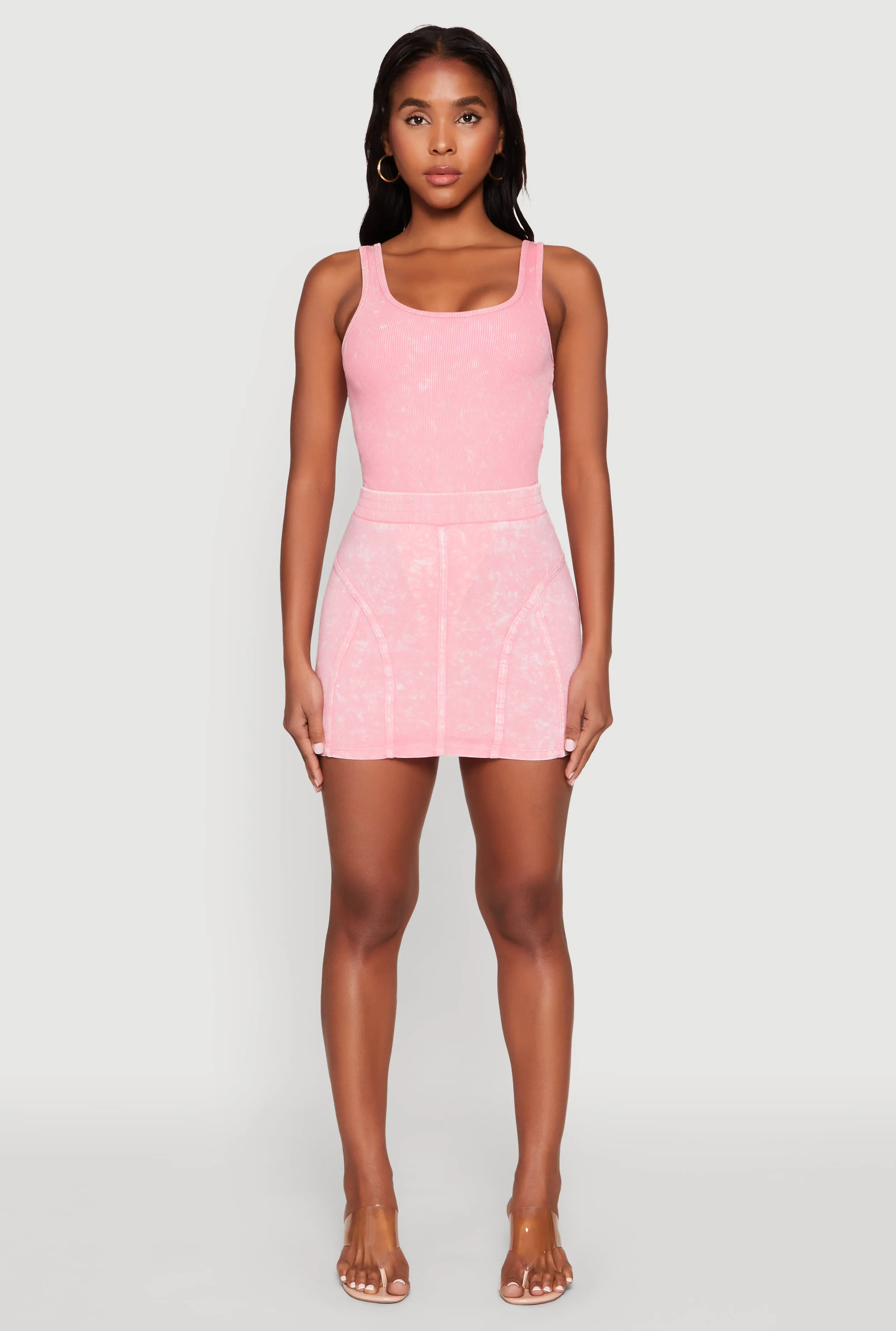 Mineral Wash High Waist Mini Skirt sold by Rainbow product image thumbnail 2