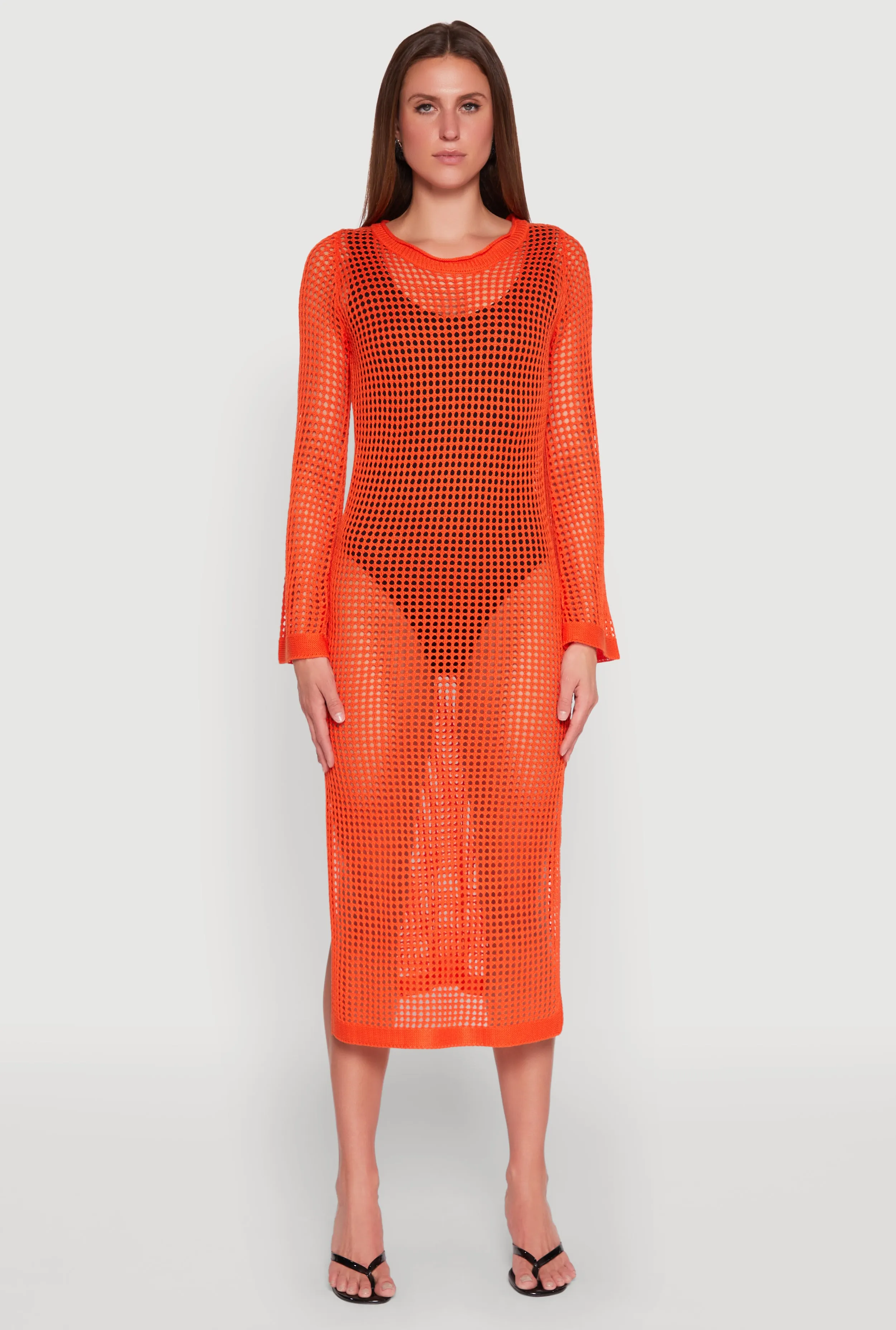 Almost Famous Crochet Side Slit Maxi Dress sold by Rainbow product image thumbnail 2