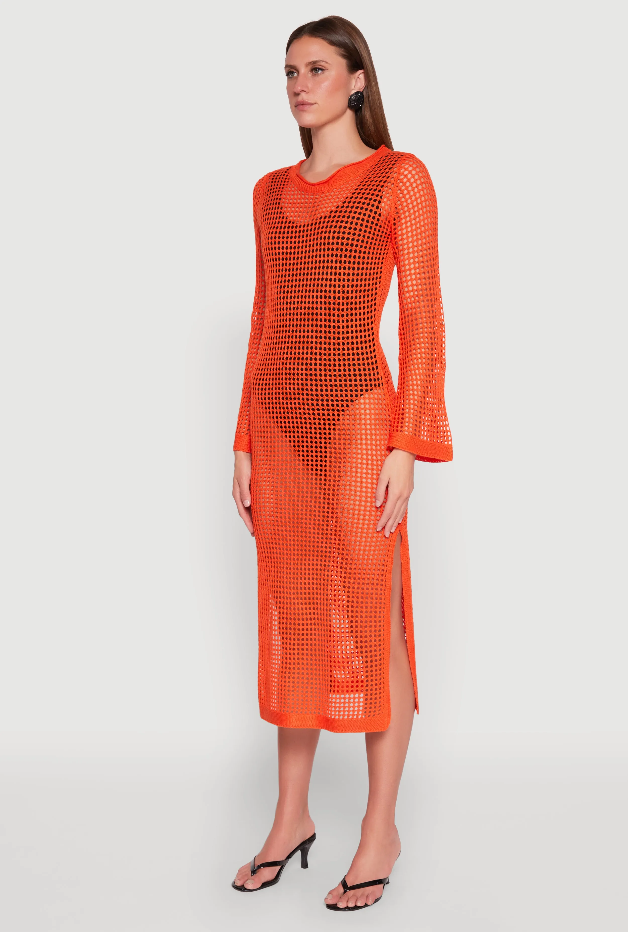 Almost Famous Crochet Side Slit Maxi Dress sold by Rainbow product image thumbnail 3