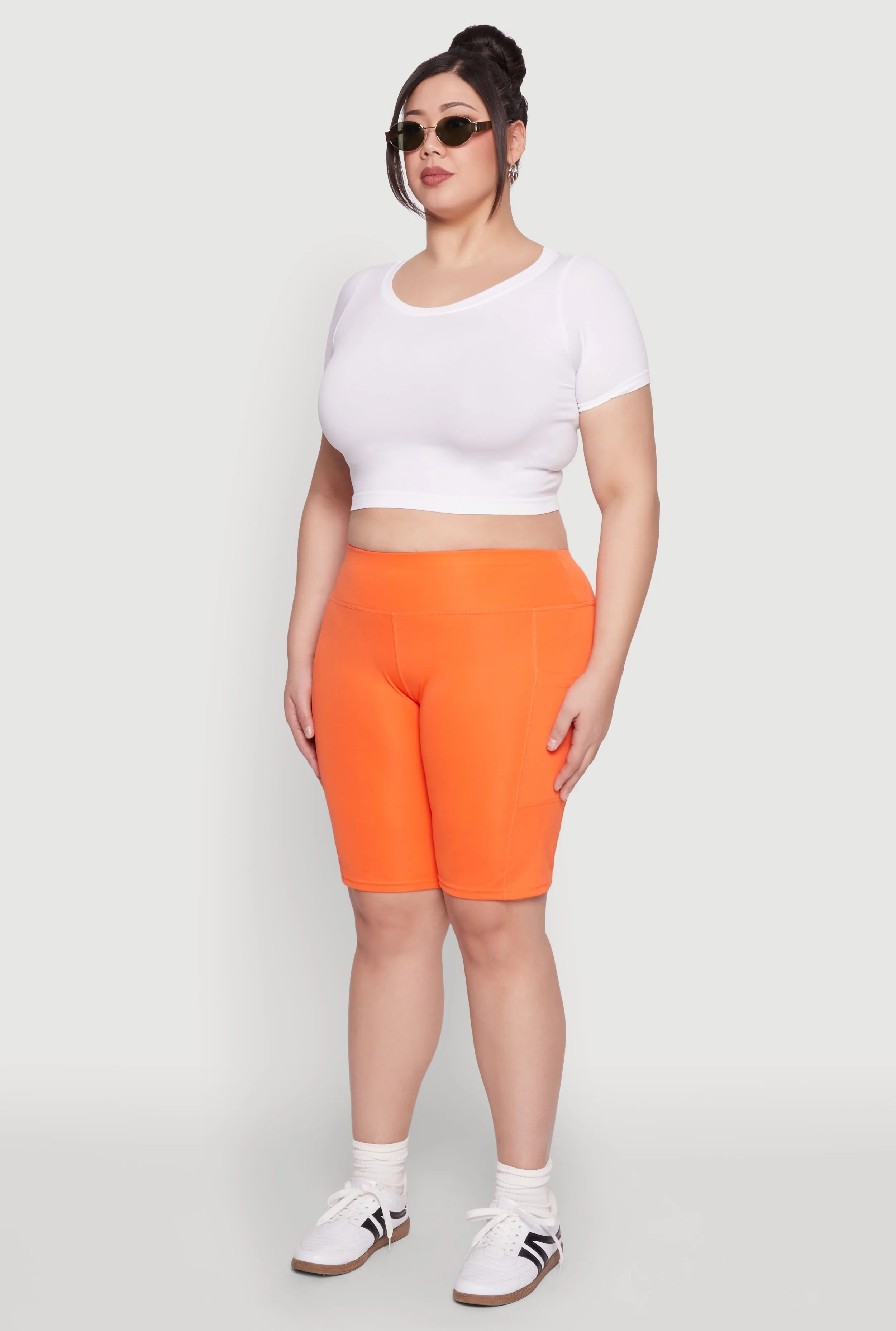 Plus Size Cell Phone Pocket Biker Shorts sold by Rainbow product image thumbnail 3