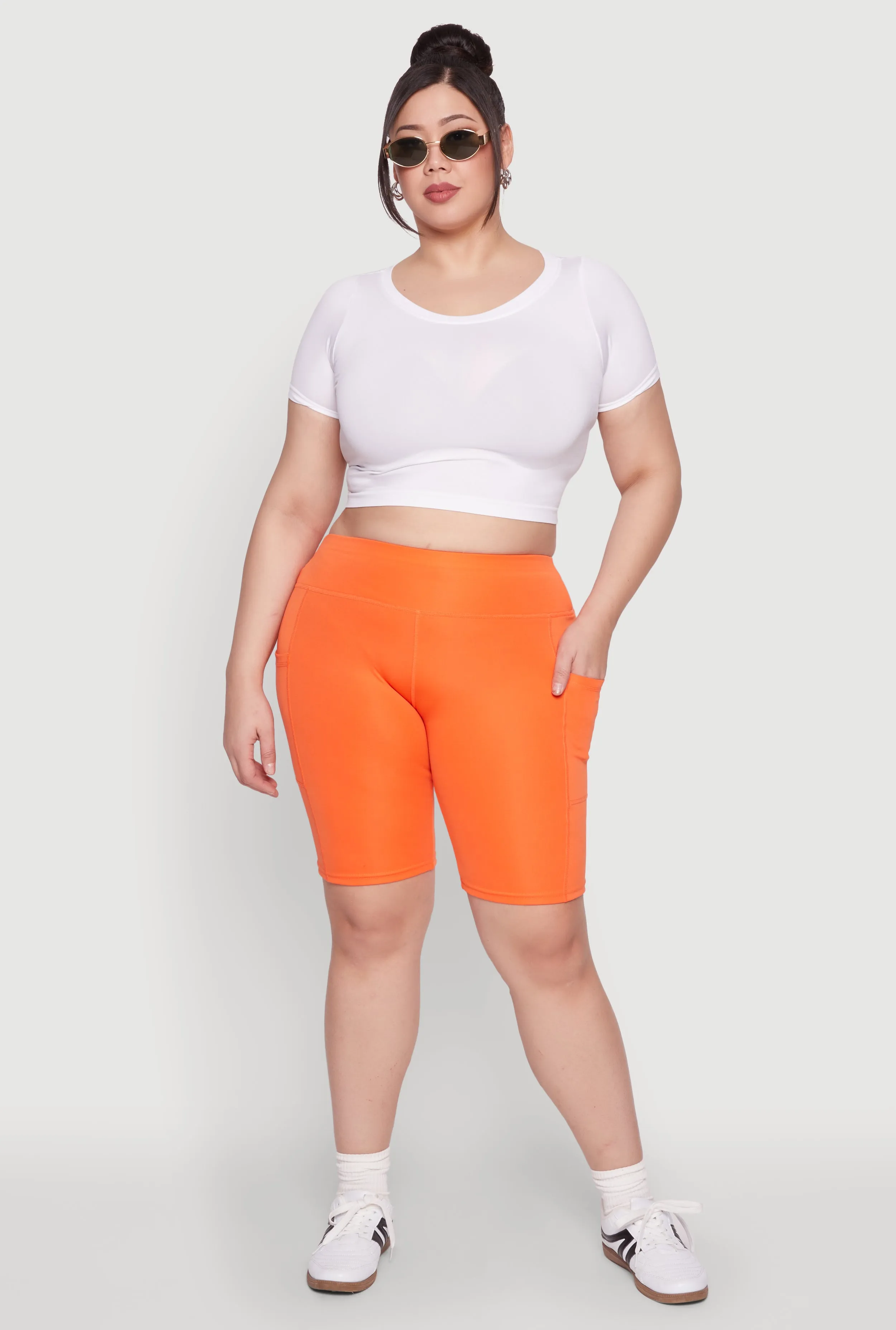 Plus Size Cell Phone Pocket Biker Shorts sold by Rainbow product image thumbnail 2