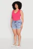Plus Size WAX Distressed Denim Cuffed Shorts sold by Rainbow