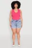Plus Size WAX Distressed Denim Cuffed Shorts sold by Rainbow