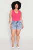 Plus Size WAX Distressed Denim Cuffed Shorts sold by Rainbow