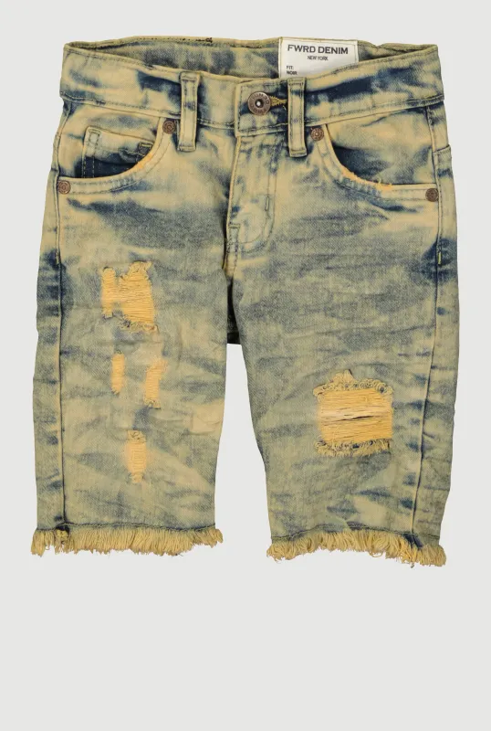 Little Boys Mineral Wash Denim Bermuda Shorts sold by Rainbow