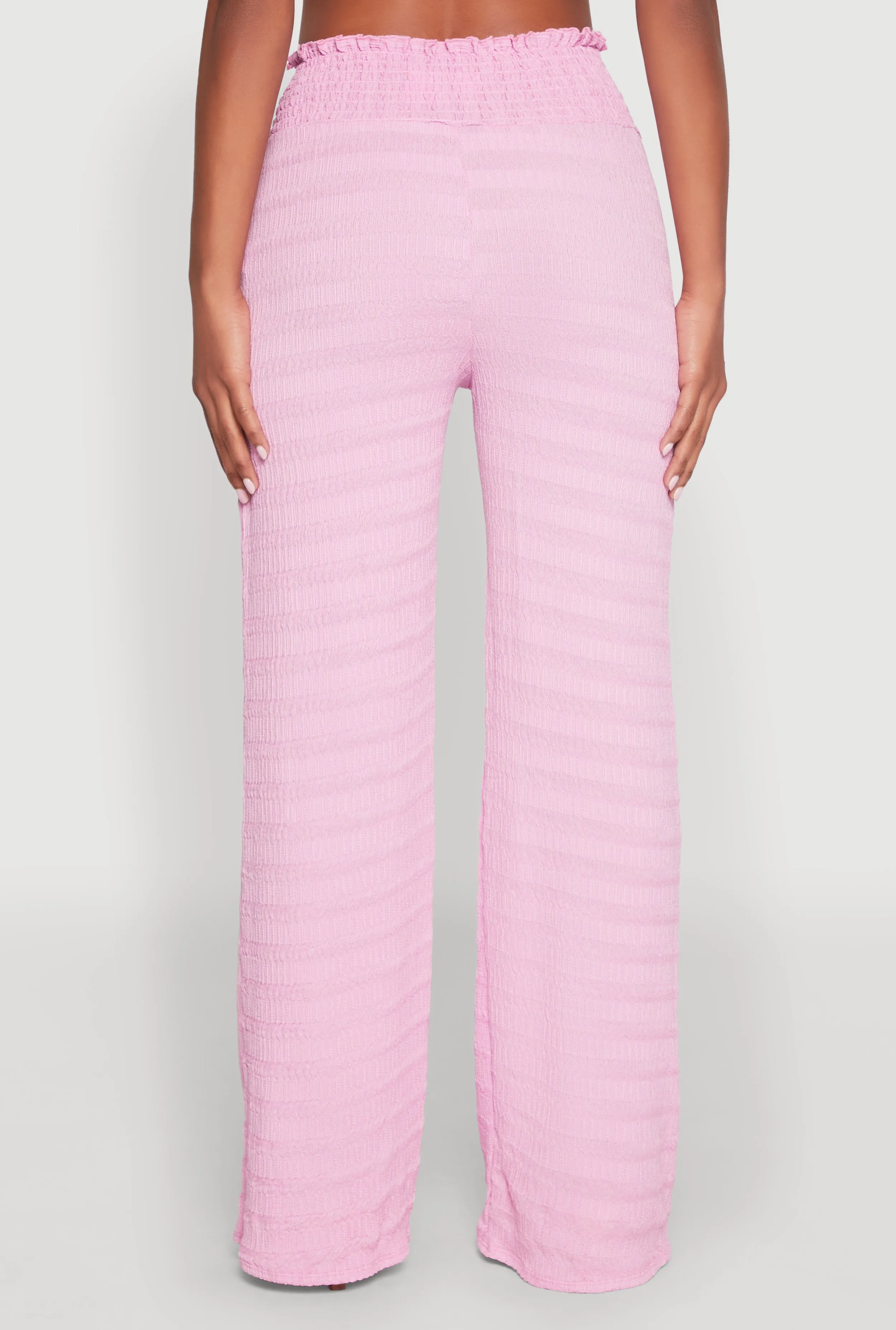 Textured Knit Smocked Waist Pants sold by Rainbow product image thumbnail 5