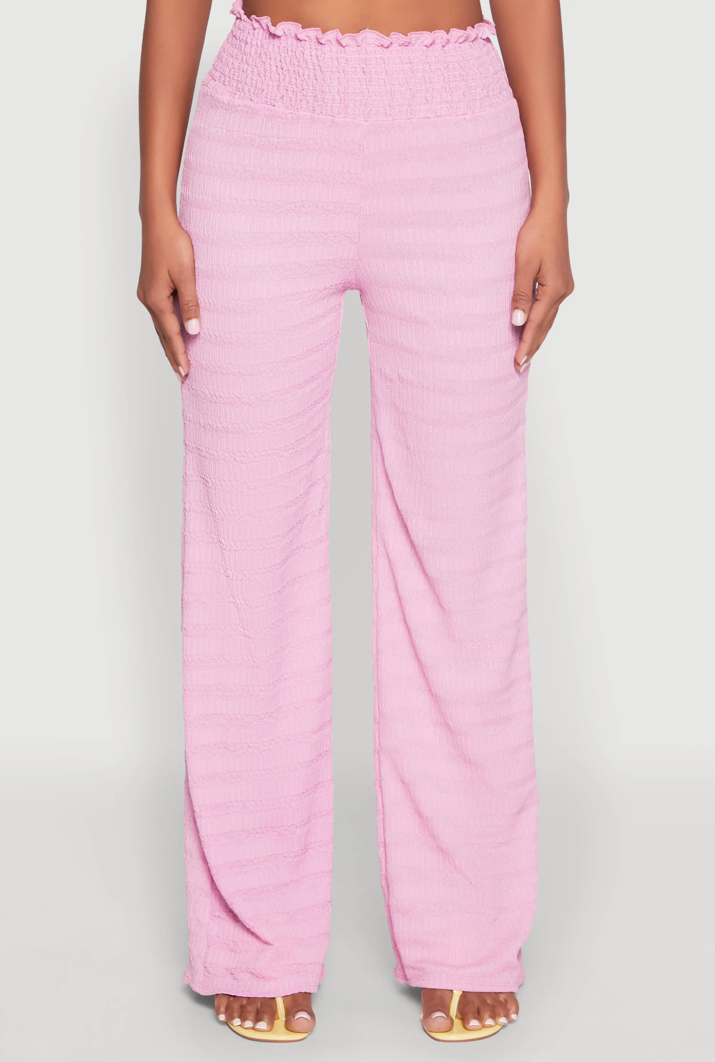 Textured Knit Smocked Waist Pants sold by Rainbow product image thumbnail 3