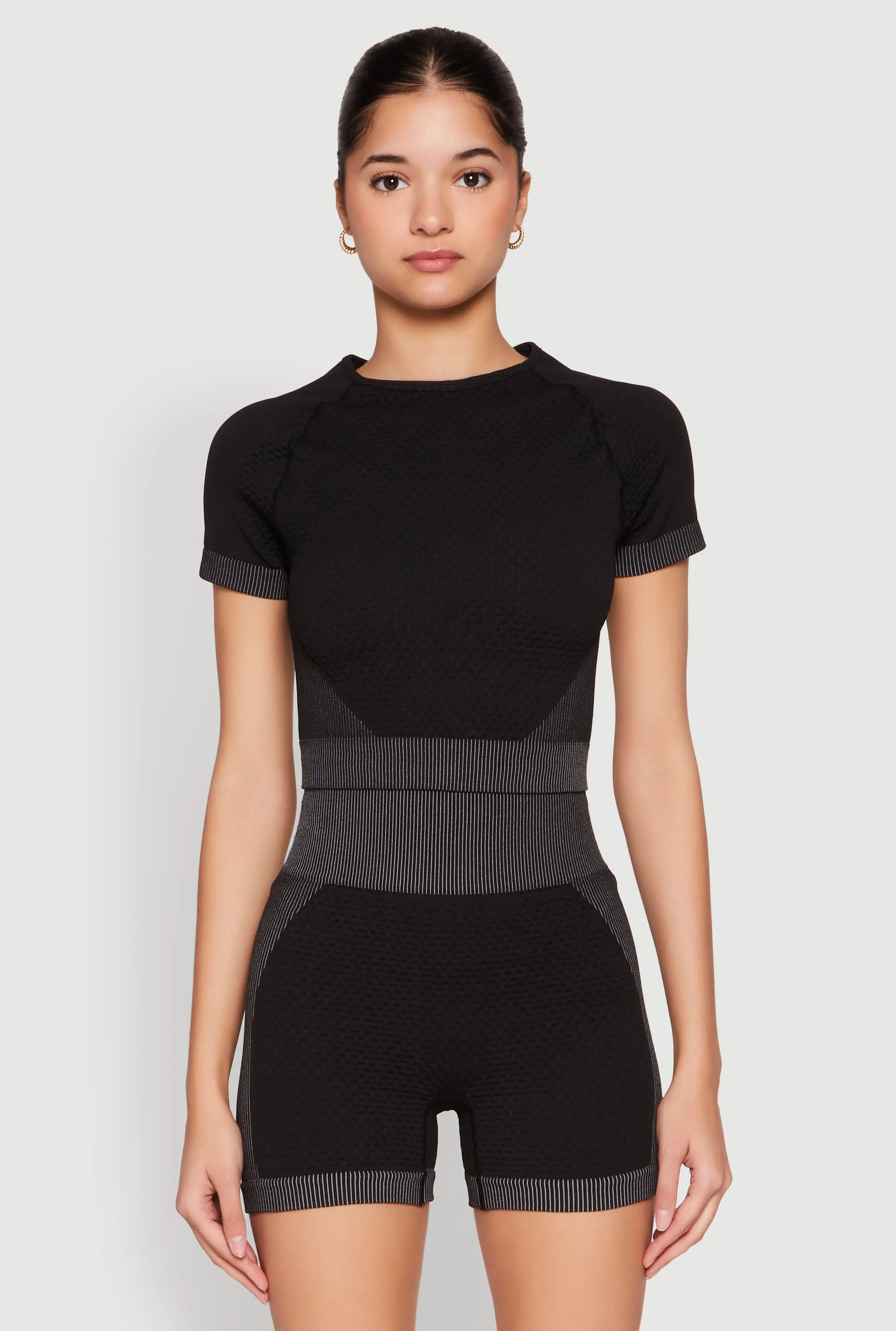 Striped Detail Seamless Crop Top sold by Rainbow