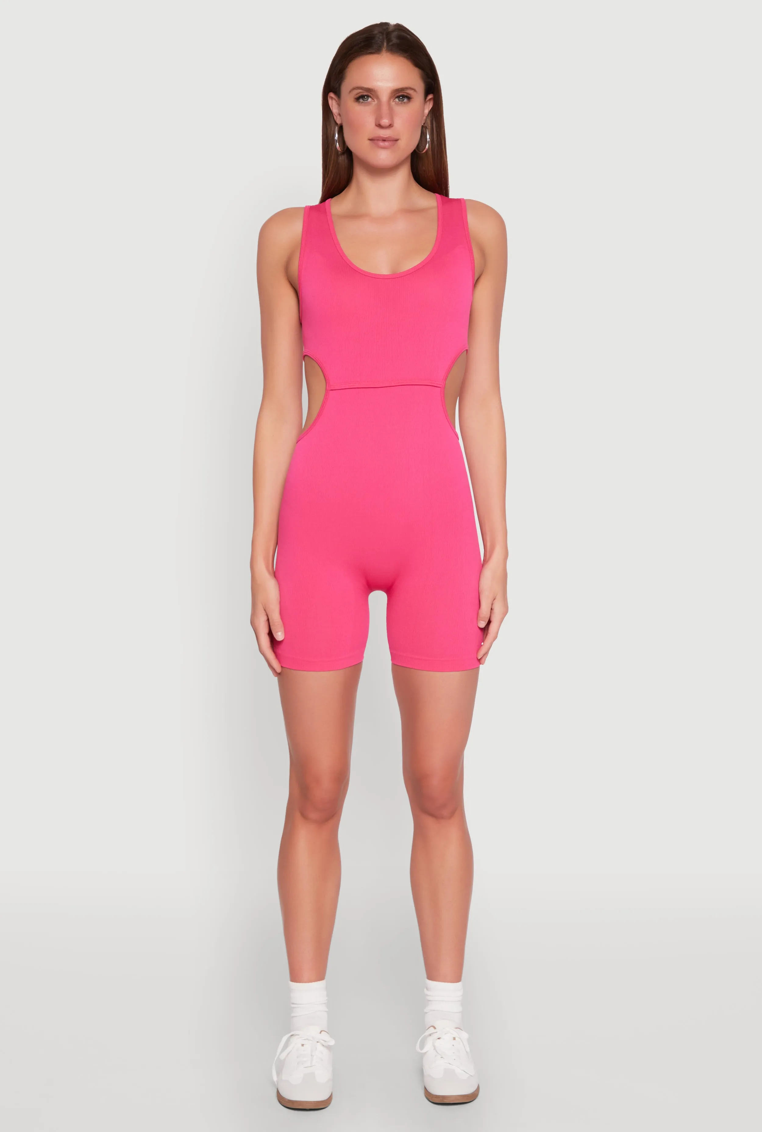 Ribbed Cut Out Side Biker Romper sold by Rainbow product image thumbnail 2