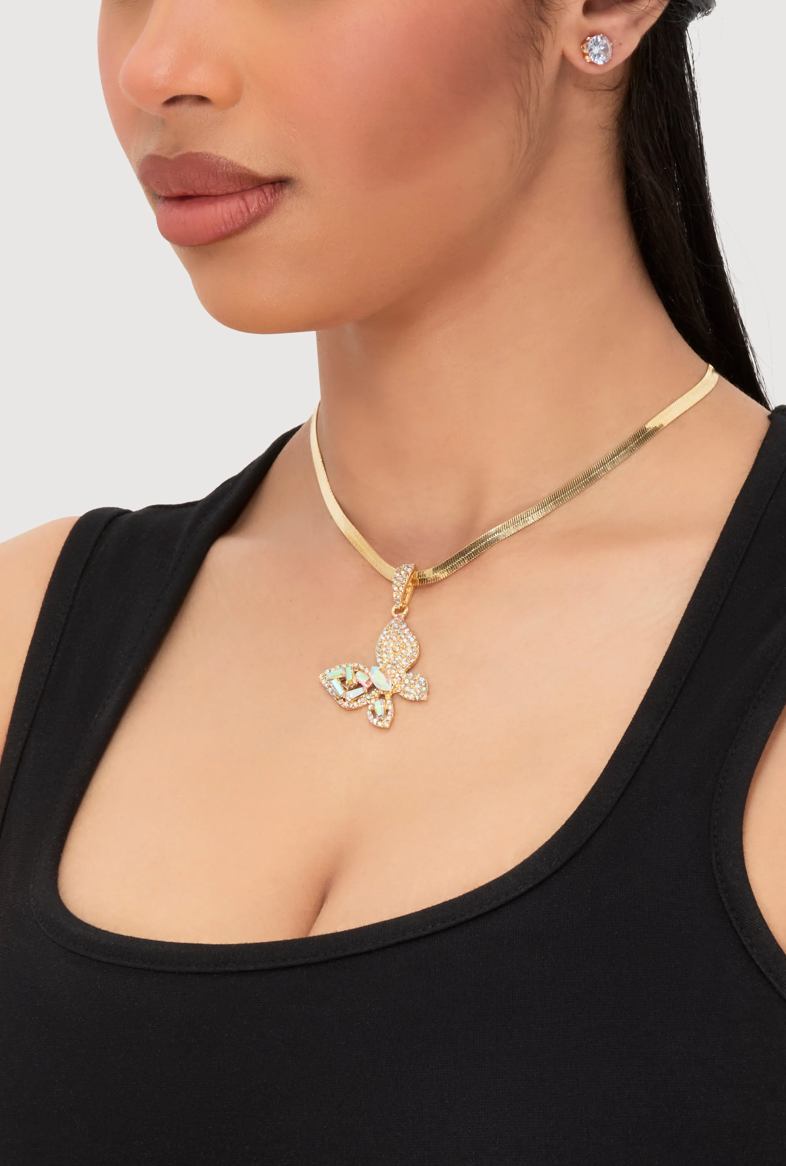 Cubic Zirconia Butterfly Necklace and Stud Earrings sold by Rainbow product image thumbnail 2