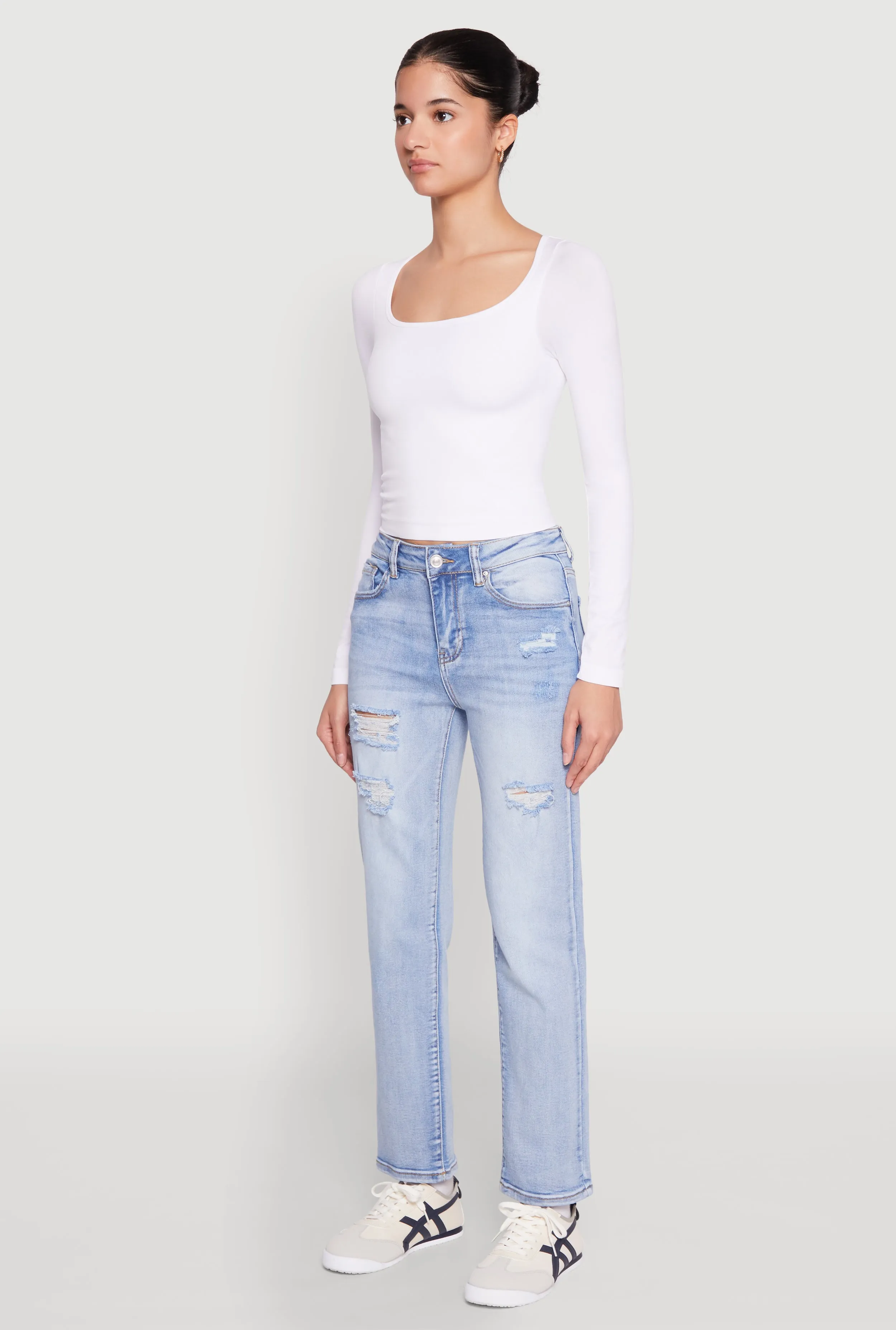 WAX Distressed Straight Leg Jeans sold by Rainbow product image thumbnail 3