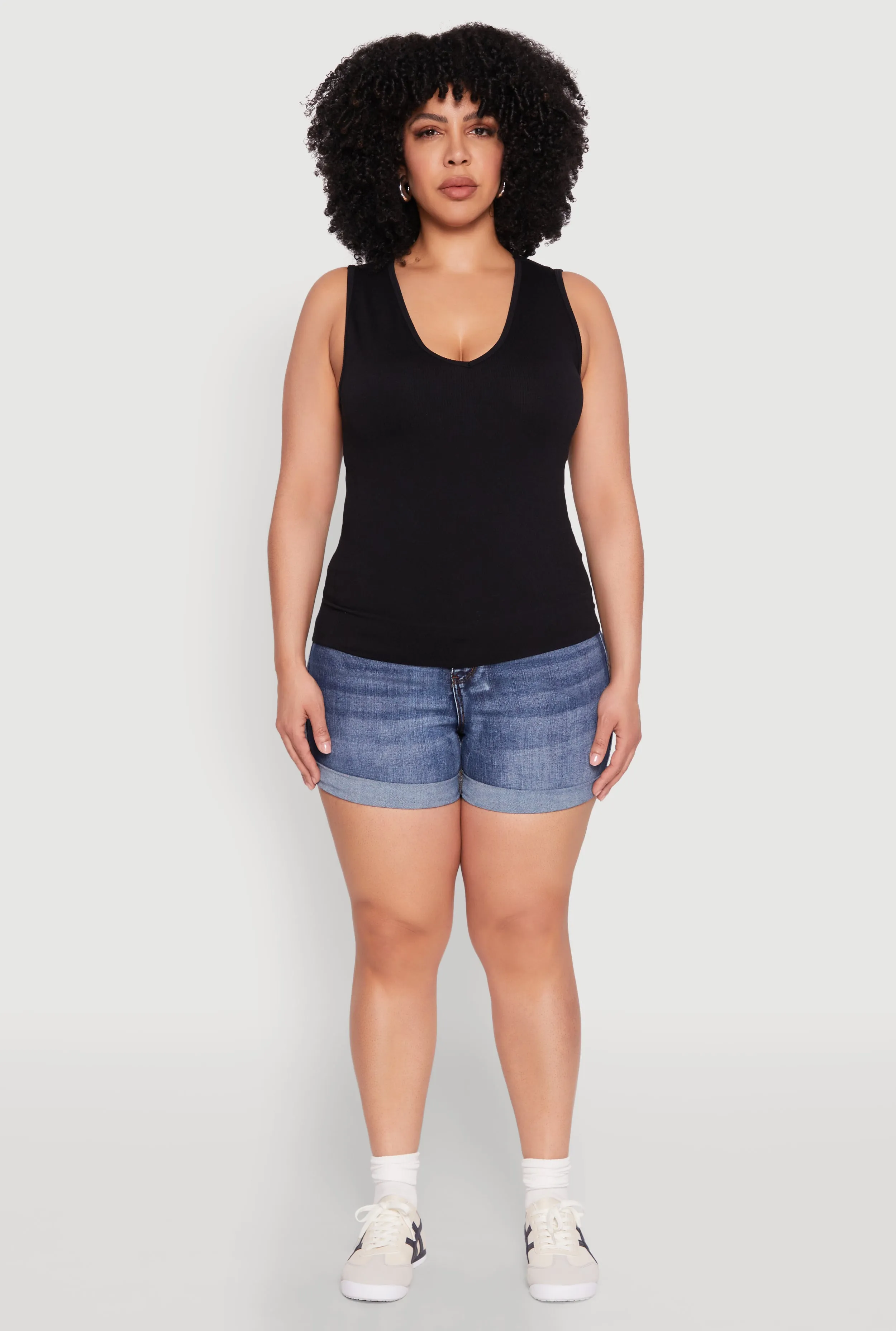 Plus Size Seamless V Neck Rib Knit Top sold by Rainbow product image thumbnail 3
