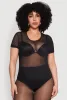 Plus Size Mesh Scoop Neck Bodysuit sold by Rainbow