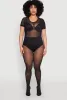 Plus Size Mesh Scoop Neck Bodysuit sold by Rainbow
