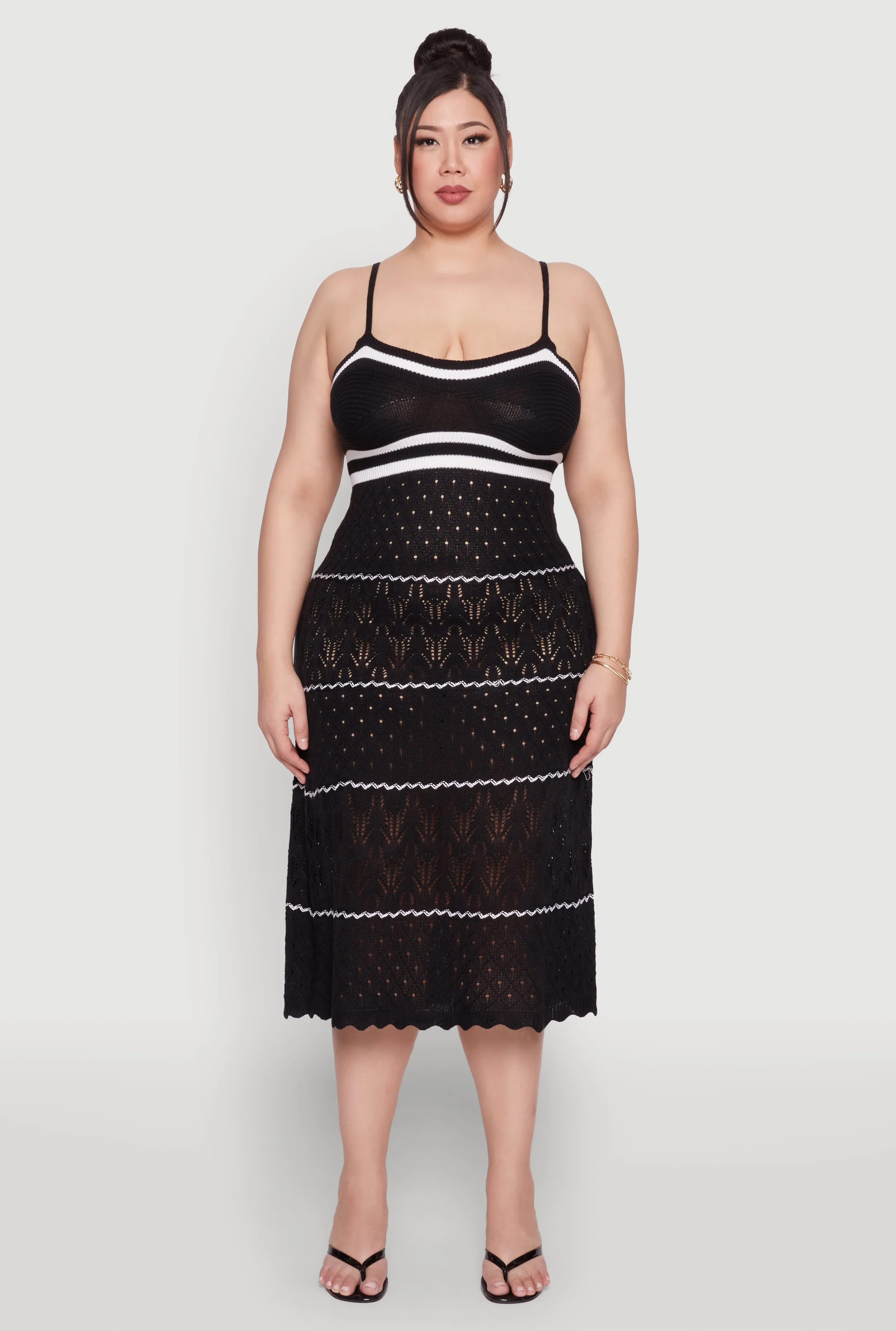 Plus Size Almost Famous Contrast Trim Midi Dress sold by Rainbow product image thumbnail 2