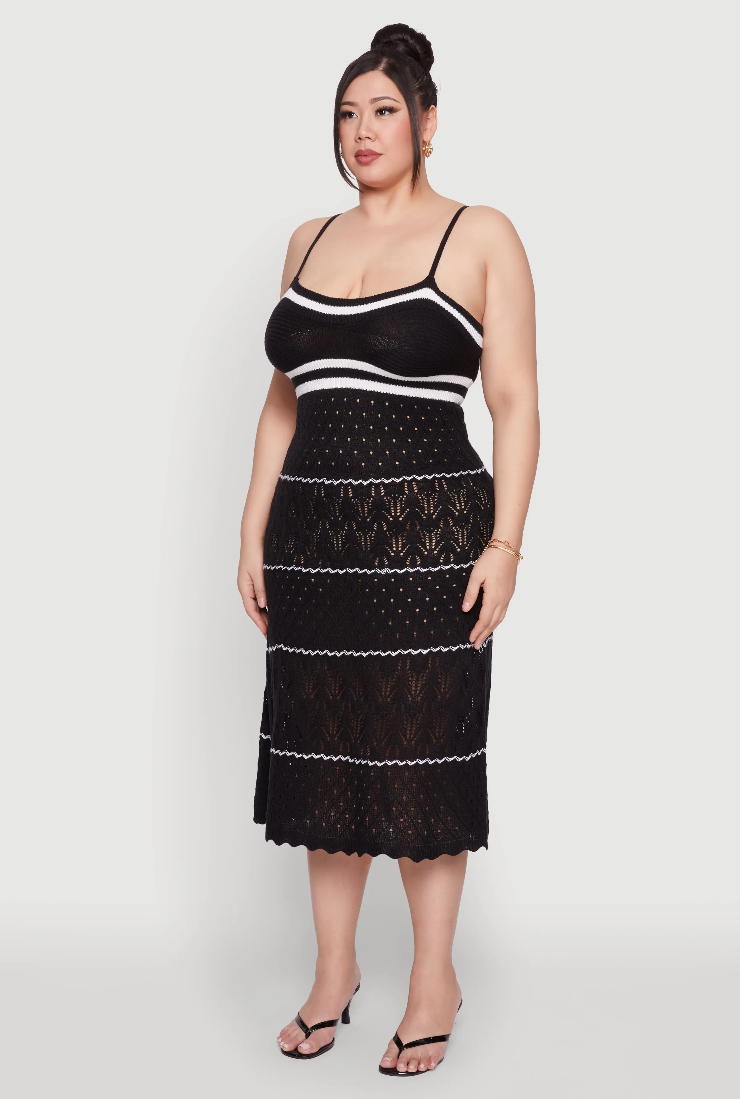 Plus Size Almost Famous Contrast Trim Midi Dress sold by Rainbow product image thumbnail 3
