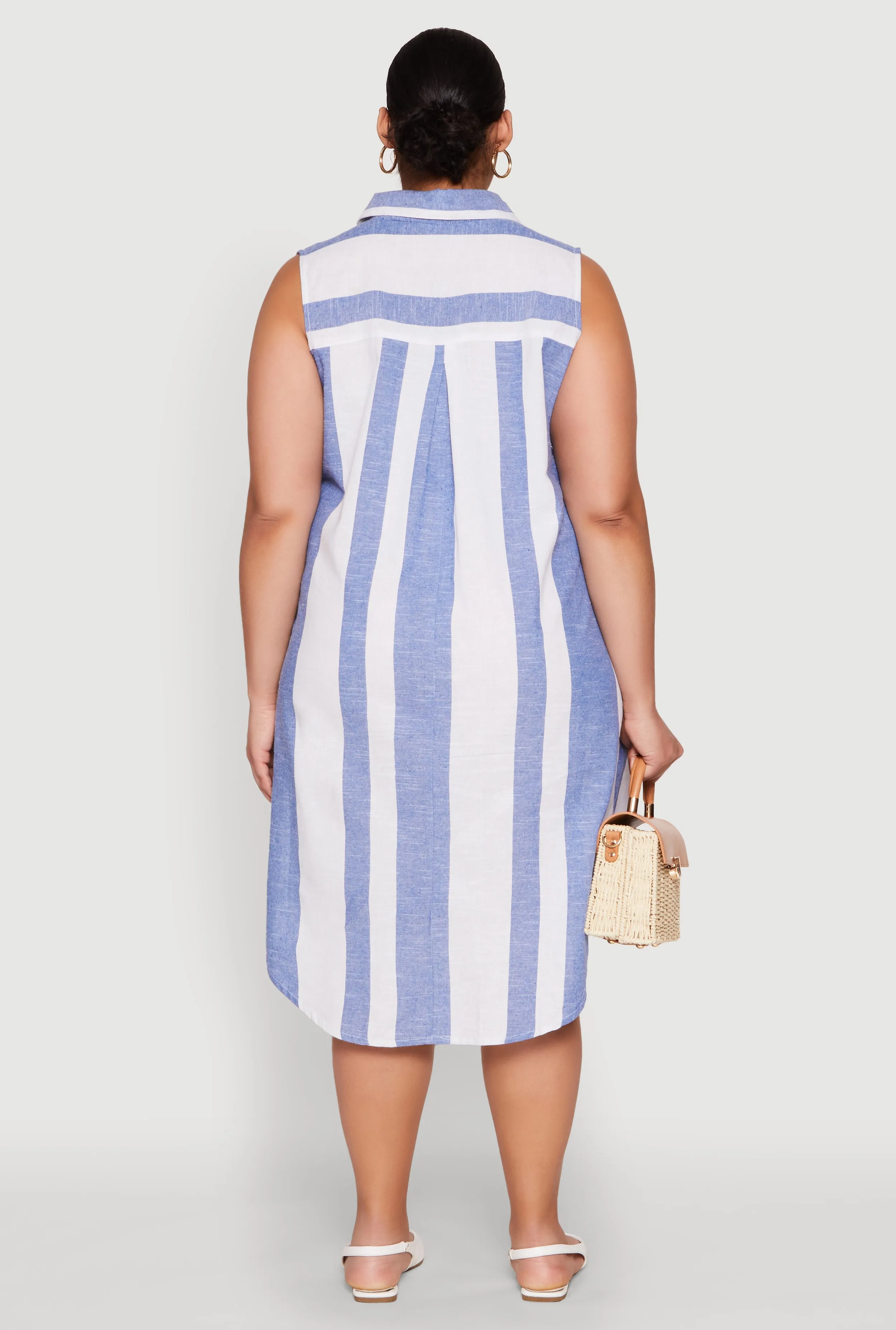 Plus Size Sleeveless Striped Shift Dress sold by Rainbow product image thumbnail 5