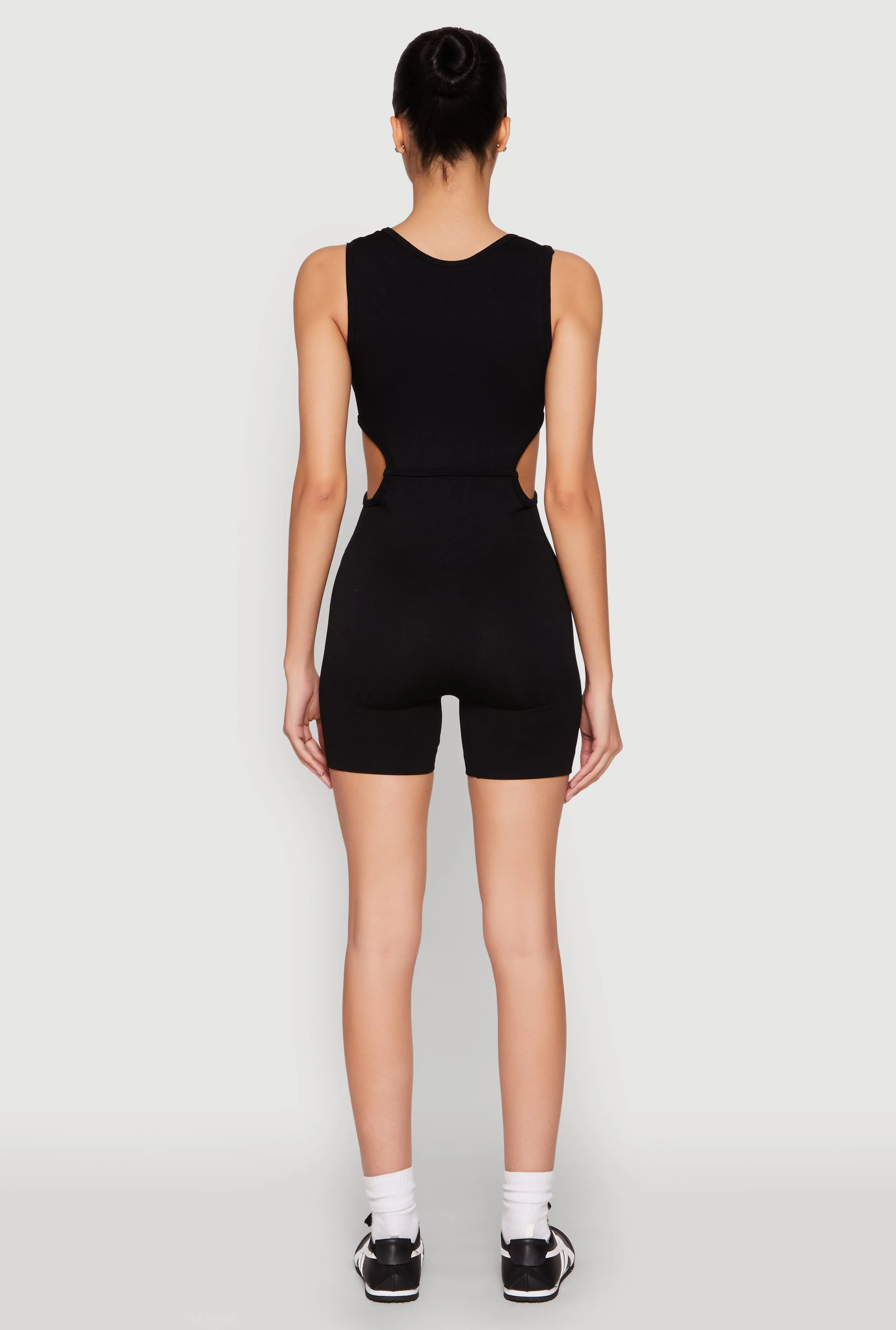 Ribbed Cut Out Side Biker Romper sold by Rainbow product image thumbnail 5