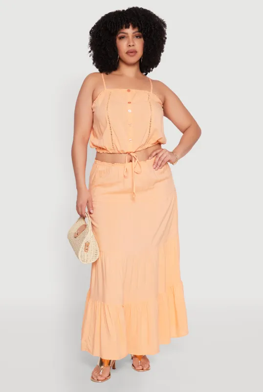 Plus Size Almost Famous Tiered Skirt sold by Rainbow