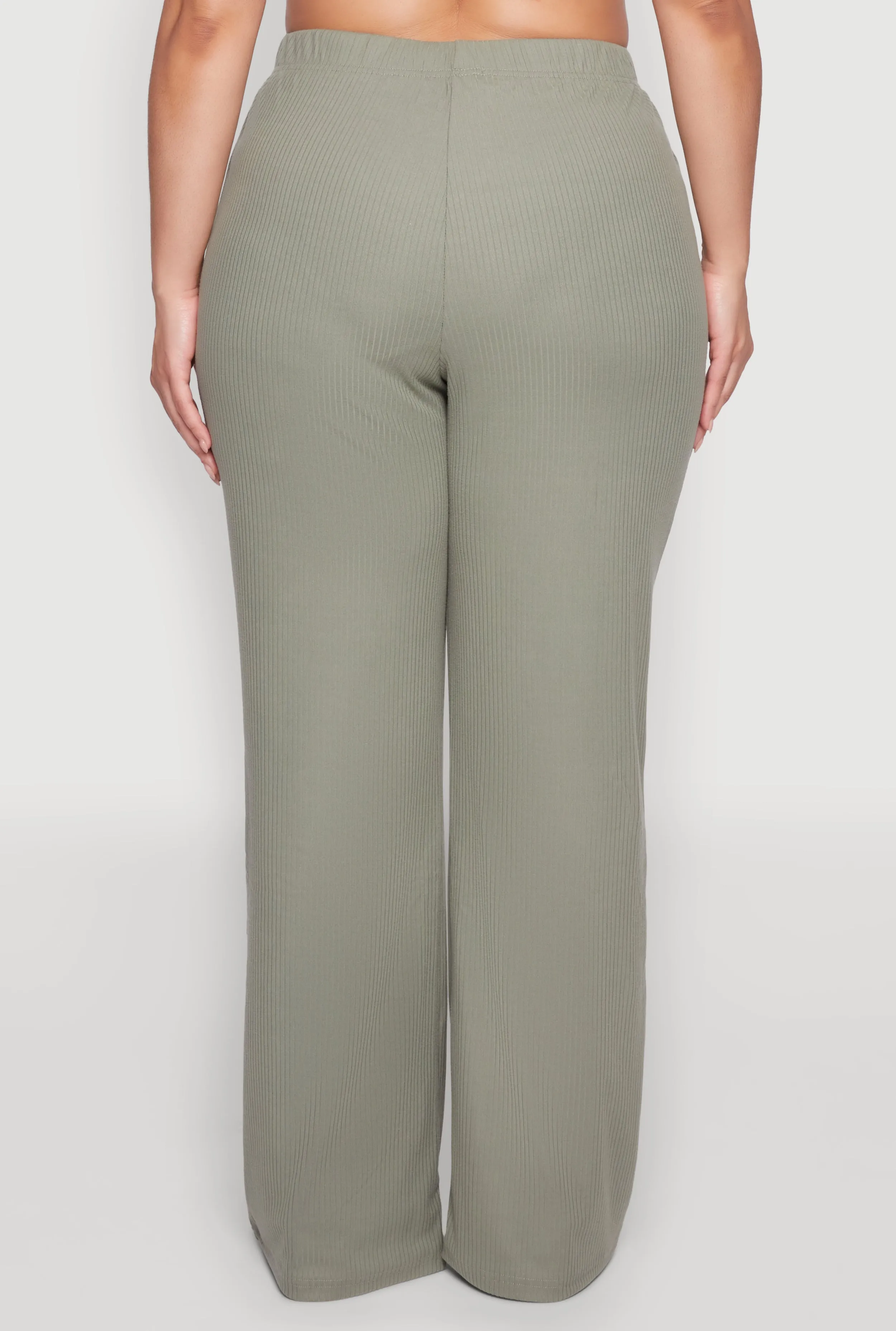 Plus Size Rib Knit Wide Leg Pants sold by Rainbow product image thumbnail 5