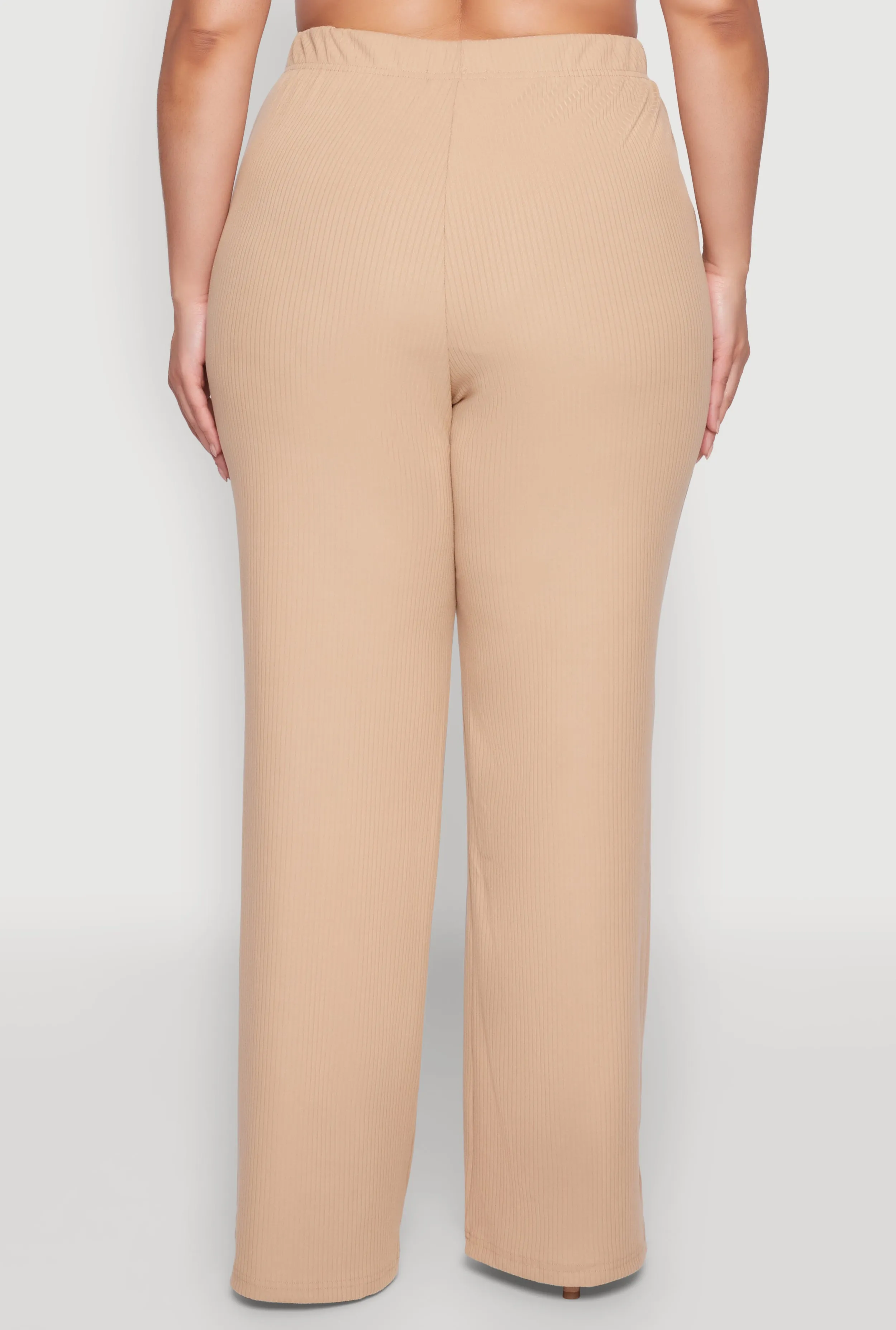 Plus Size Rib Knit Wide Leg Pants sold by Rainbow product image thumbnail 5