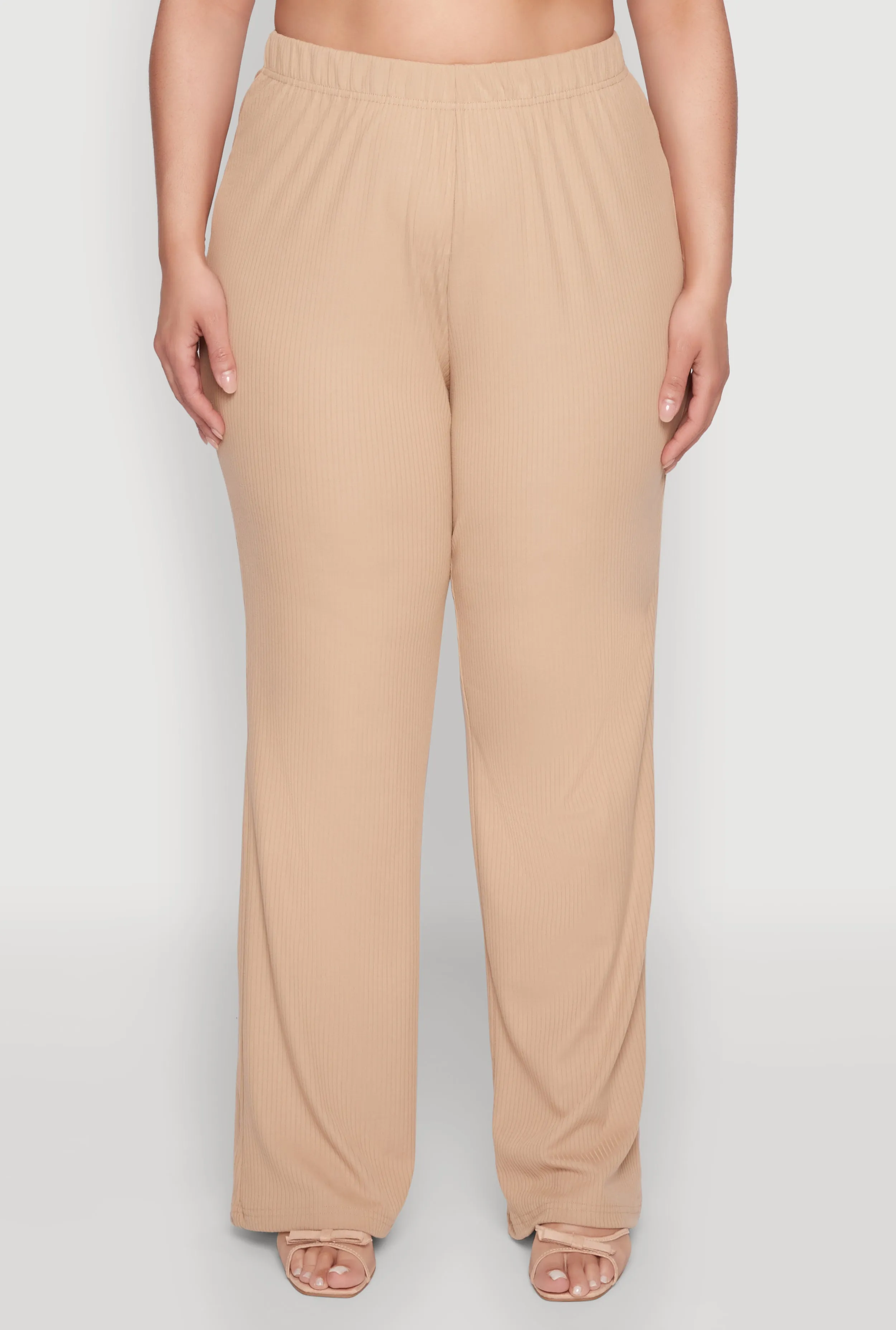 Plus Size Rib Knit Wide Leg Pants sold by Rainbow product image thumbnail 3
