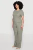 Plus Size Ribbed Knit T Shirt sold by Rainbow