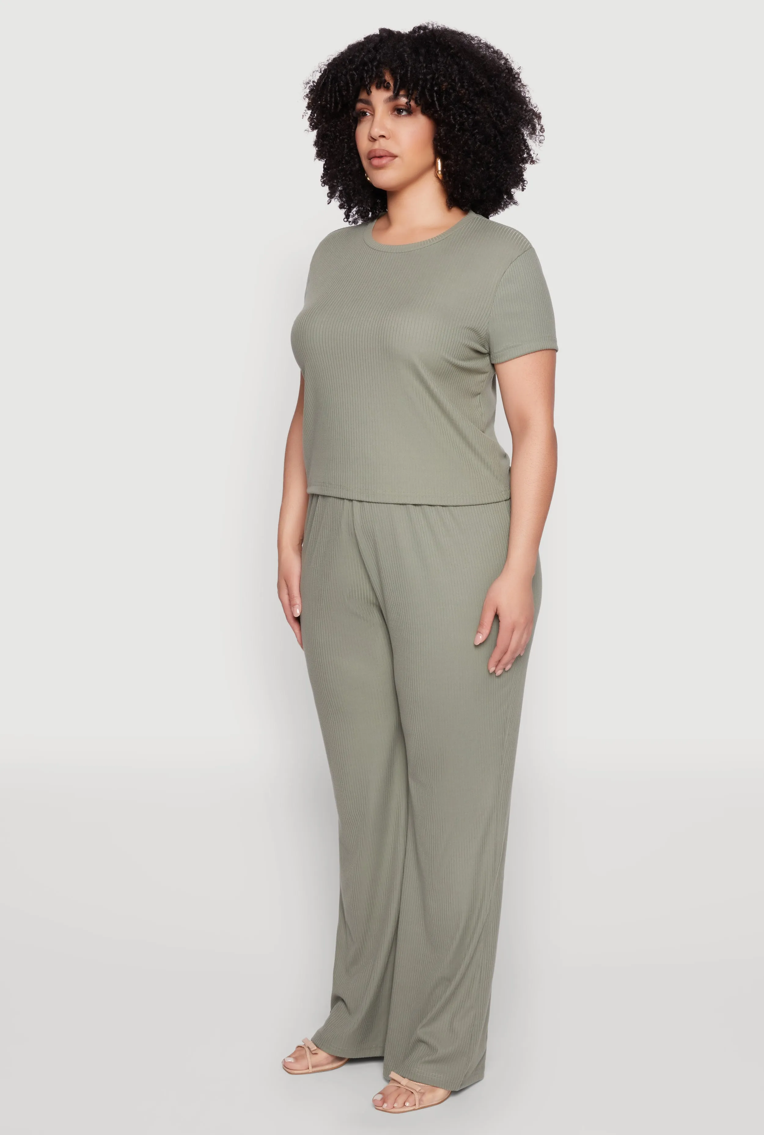 Plus Size Ribbed Knit T Shirt sold by Rainbow product image thumbnail 5