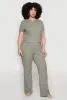 Plus Size Ribbed Knit T Shirt sold by Rainbow
